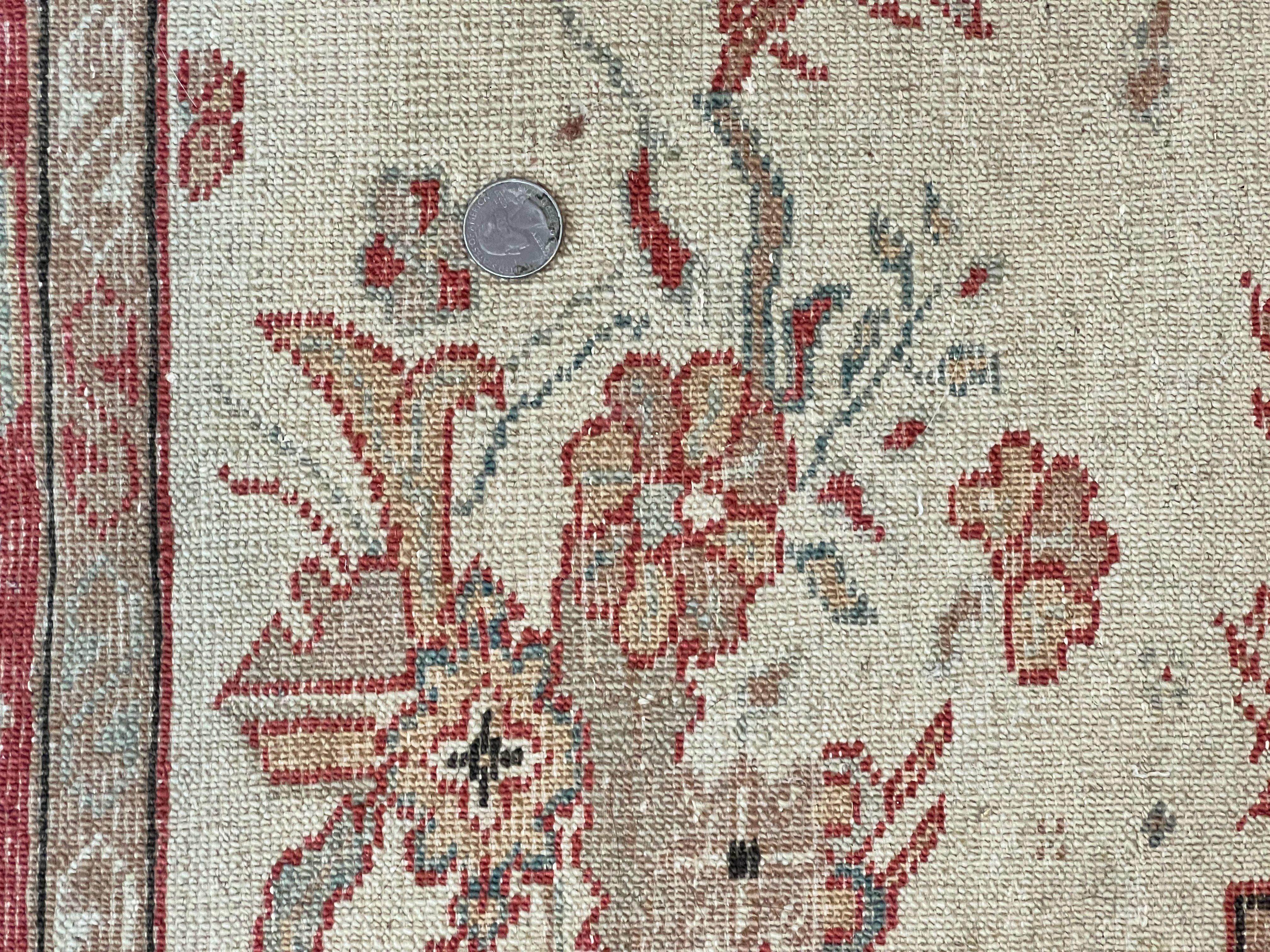 Turkish Oushak Rug 12x18, Wool Hand Knotted Vintage Carpet, Red & Oatmeal, 12 x 18 Palace SIze Handmade Oriental Rug - Jewel Rugs