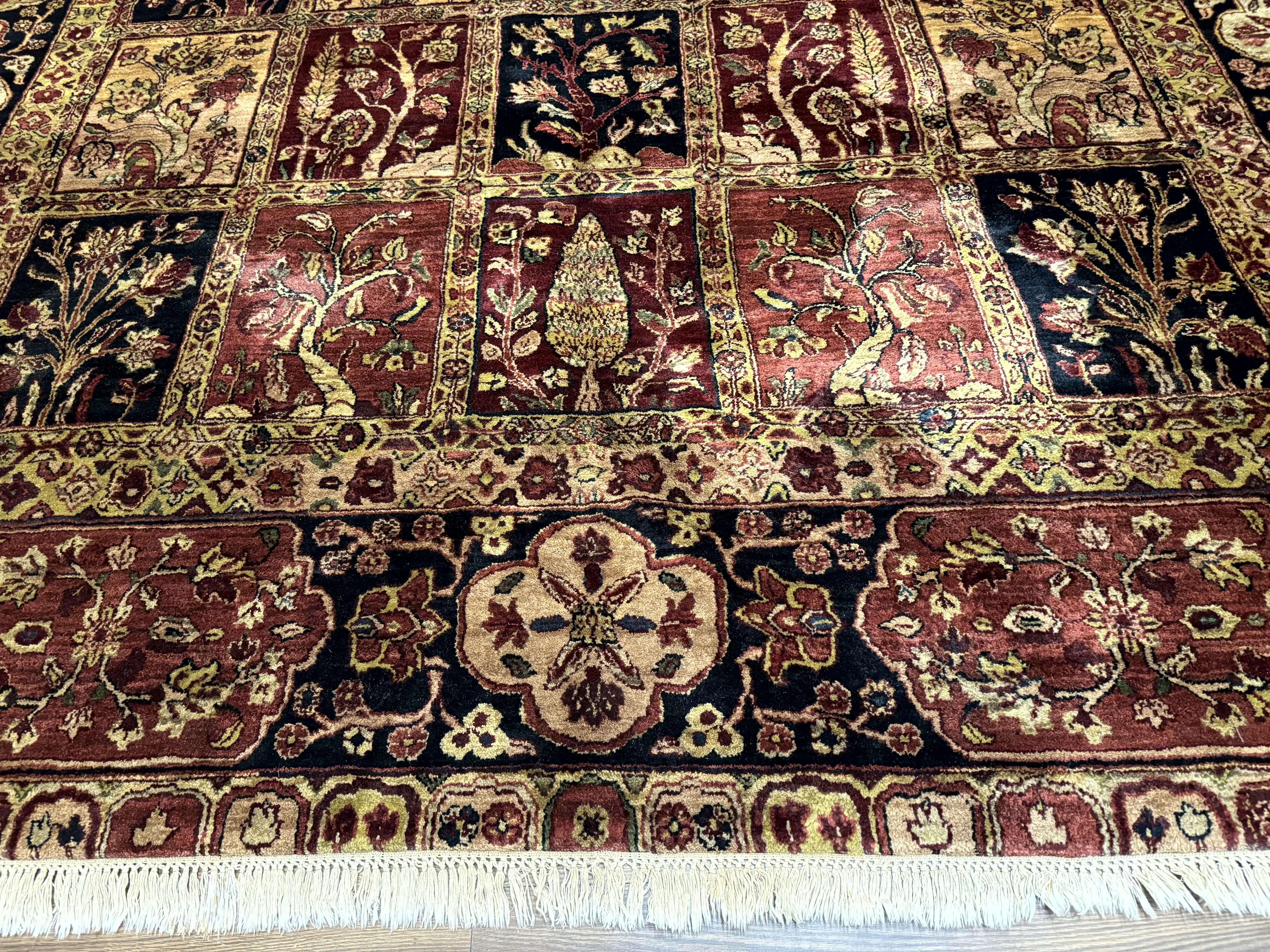 Indo Persian Rug 9x12, Bakhtiari Panel Design, Multicolor, Soft Wool Pile - Jewel Rugs