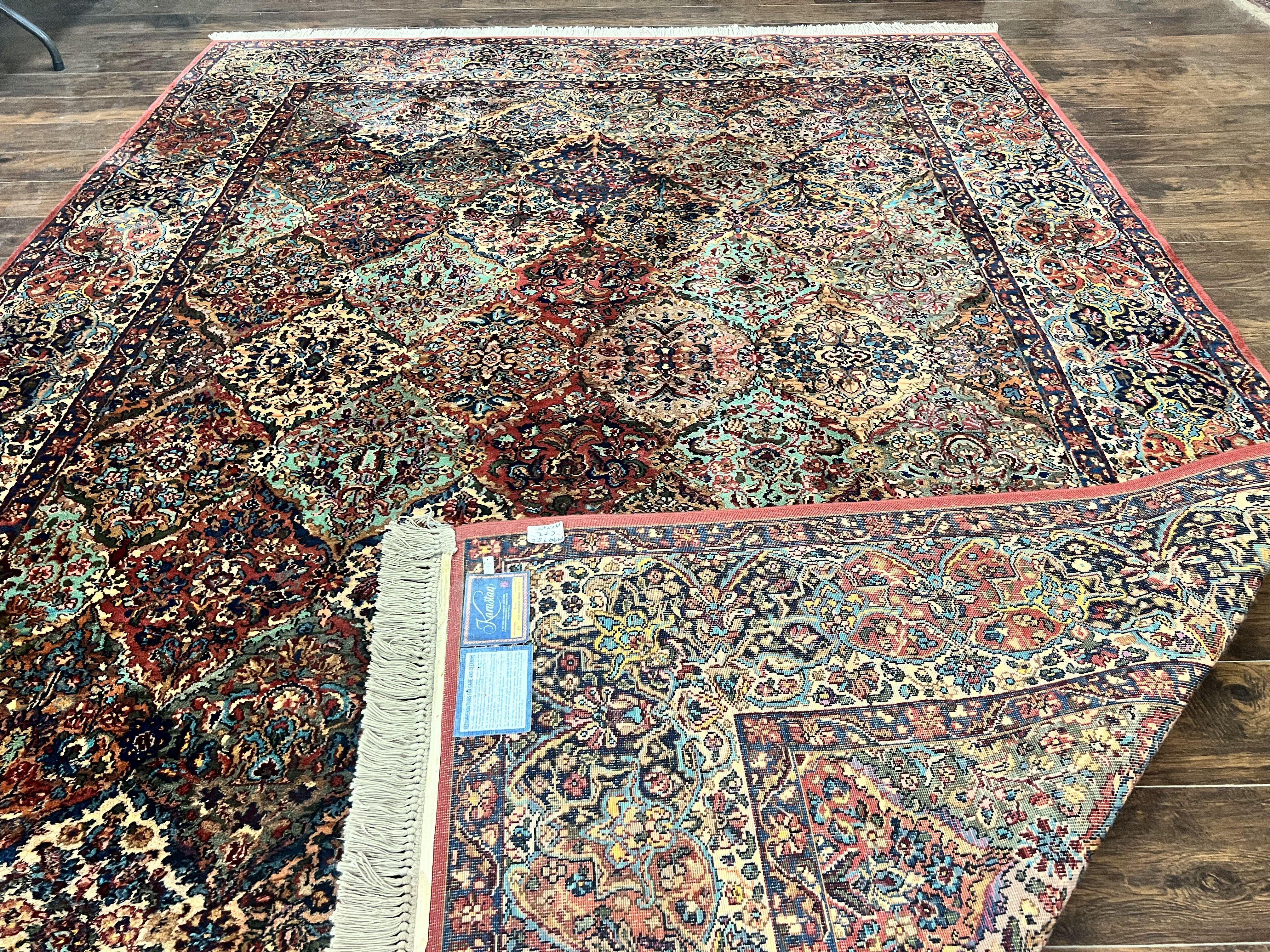 Karastan Rug Multicolor Panel Kirman #717, 8.8 x 12 Karastan Carpet, Vintage Multipanel Kirman, Original 700 Series, Wool, Vintage - Jewel Rugs