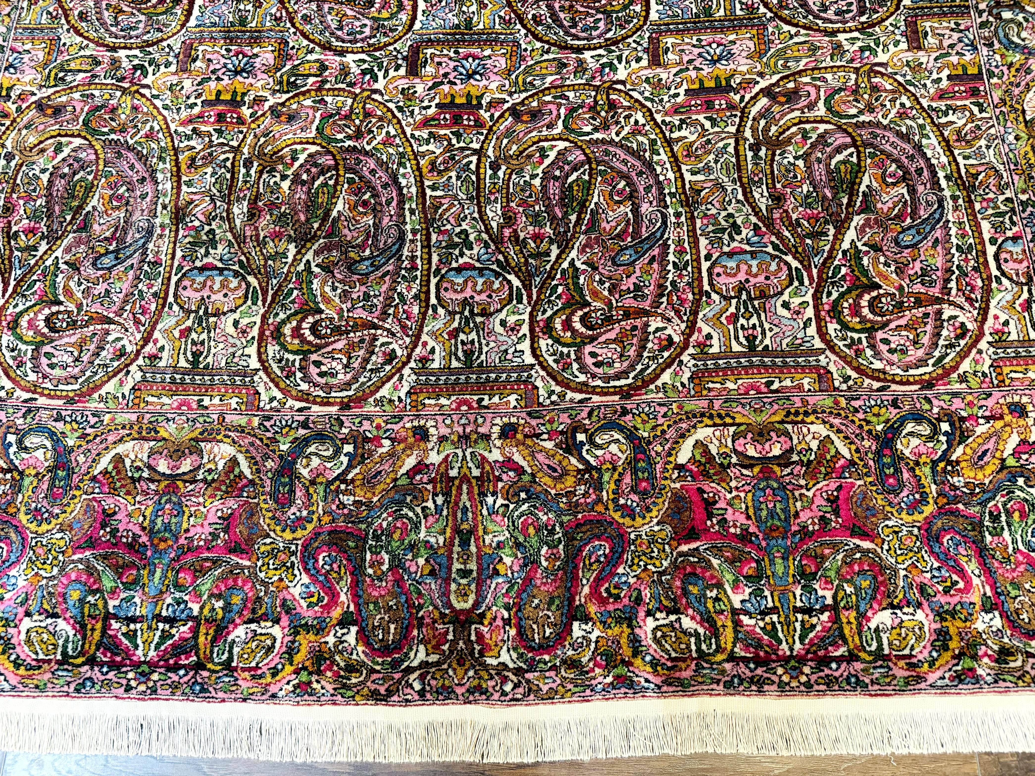 Rare Antique Persian Kerman Lavar Rug 9x12, Boteh Paisley Design - Jewel Rugs