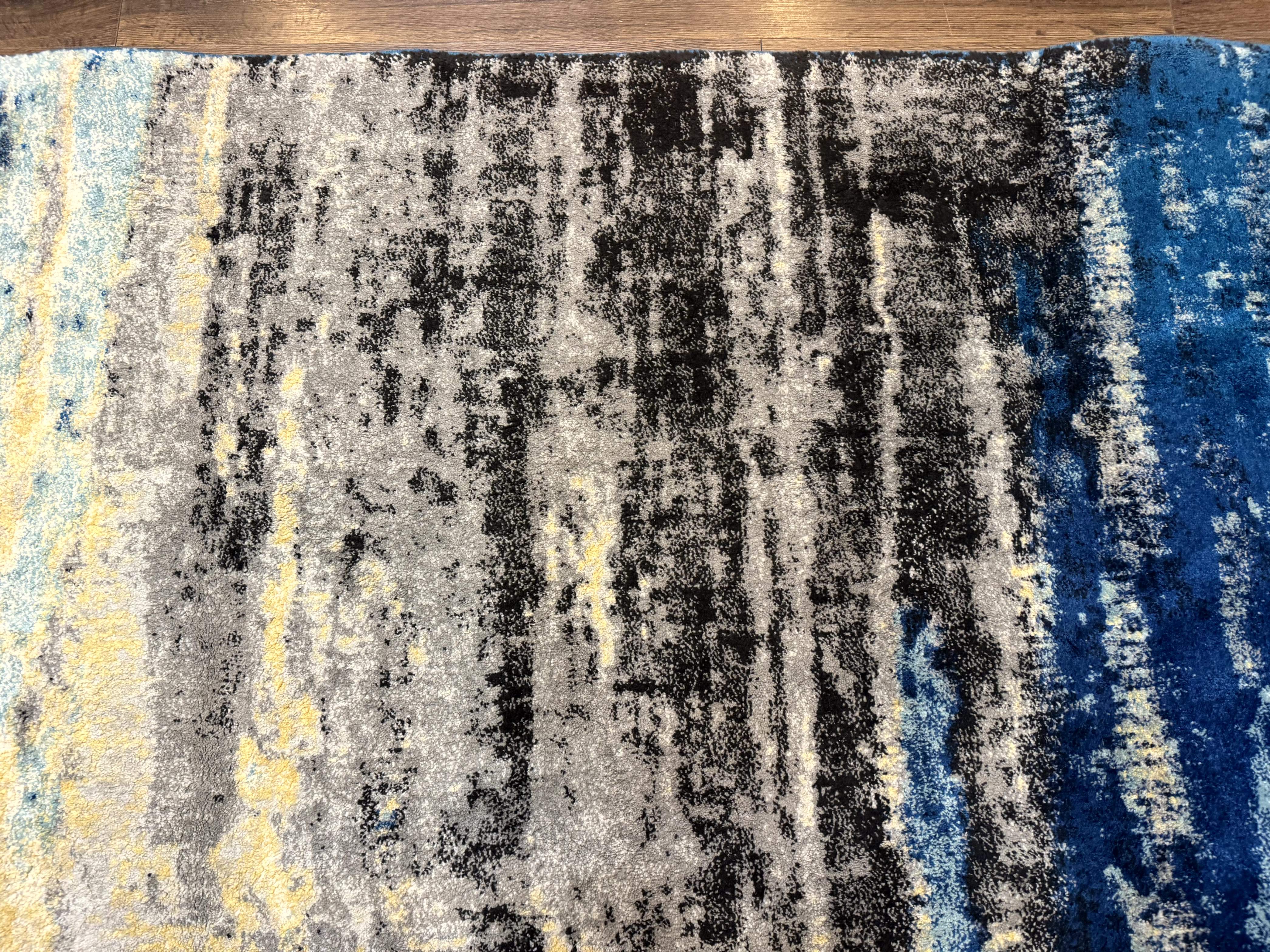 Modern Abstract Blue Area Rug 8x11 ft - Jewel Rugs