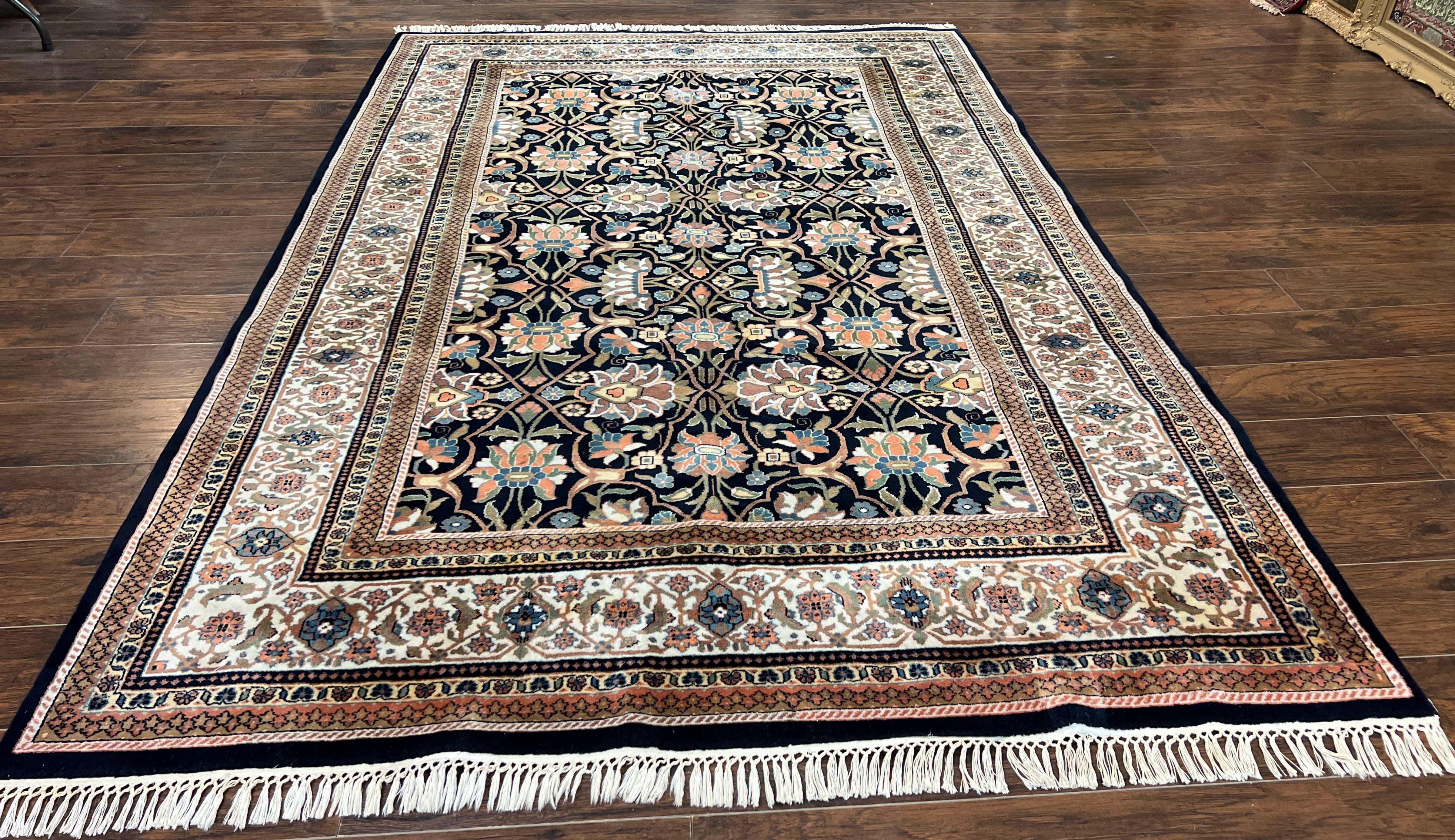 Indo Persian Bidjar Rug 6x10, Vintage Handmade Wool Carpet, Allover Pattern - Jewel Rugs