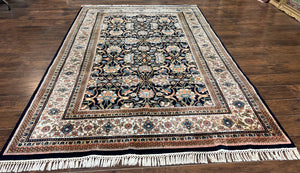Indo Persian Bidjar Rug 6x10, Vintage Handmade Wool Carpet, Allover Pattern