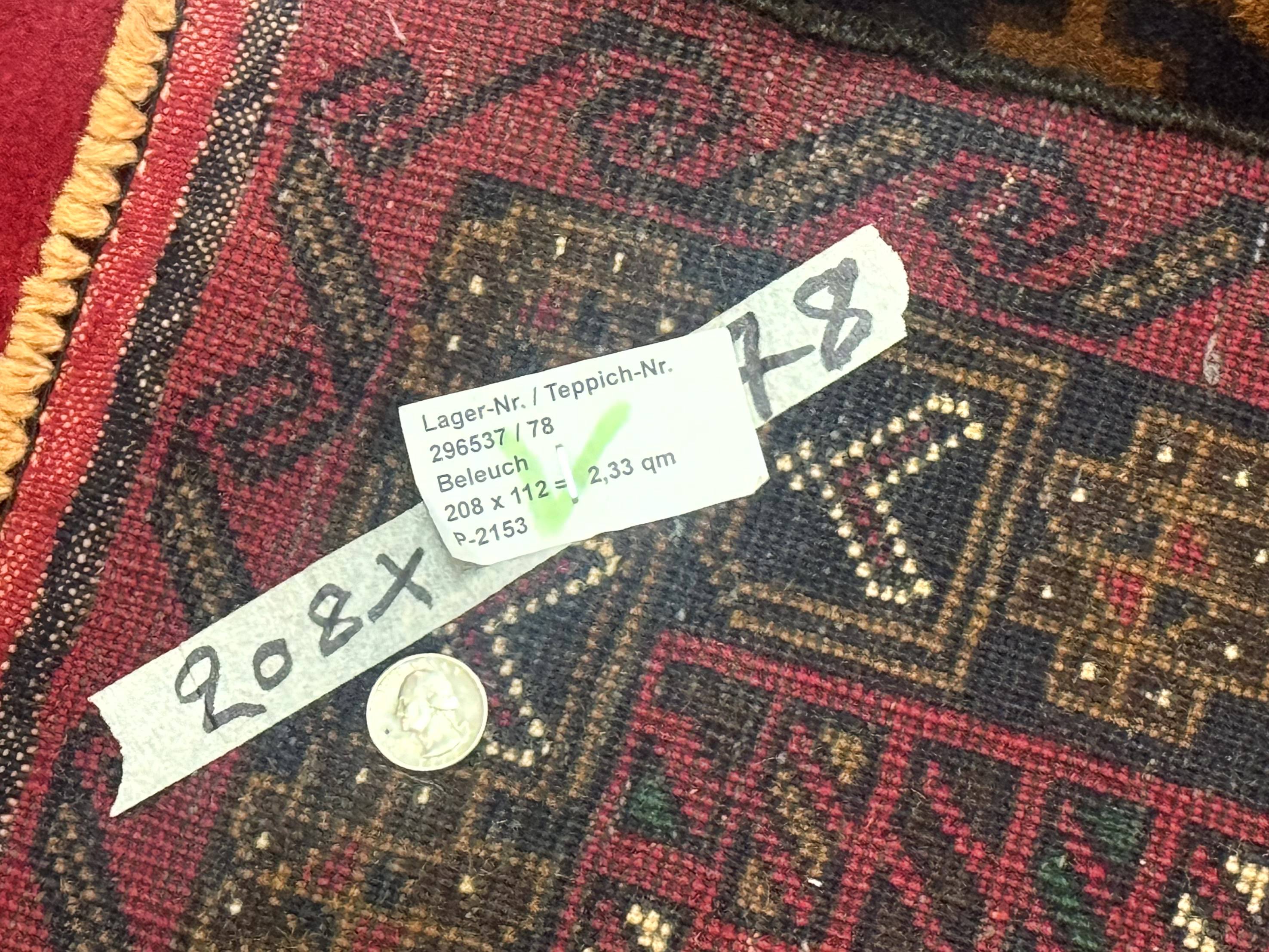 Red Afghan Balouch Rug 4x7, Triple Medallions, Handmade, New - Jewel Rugs