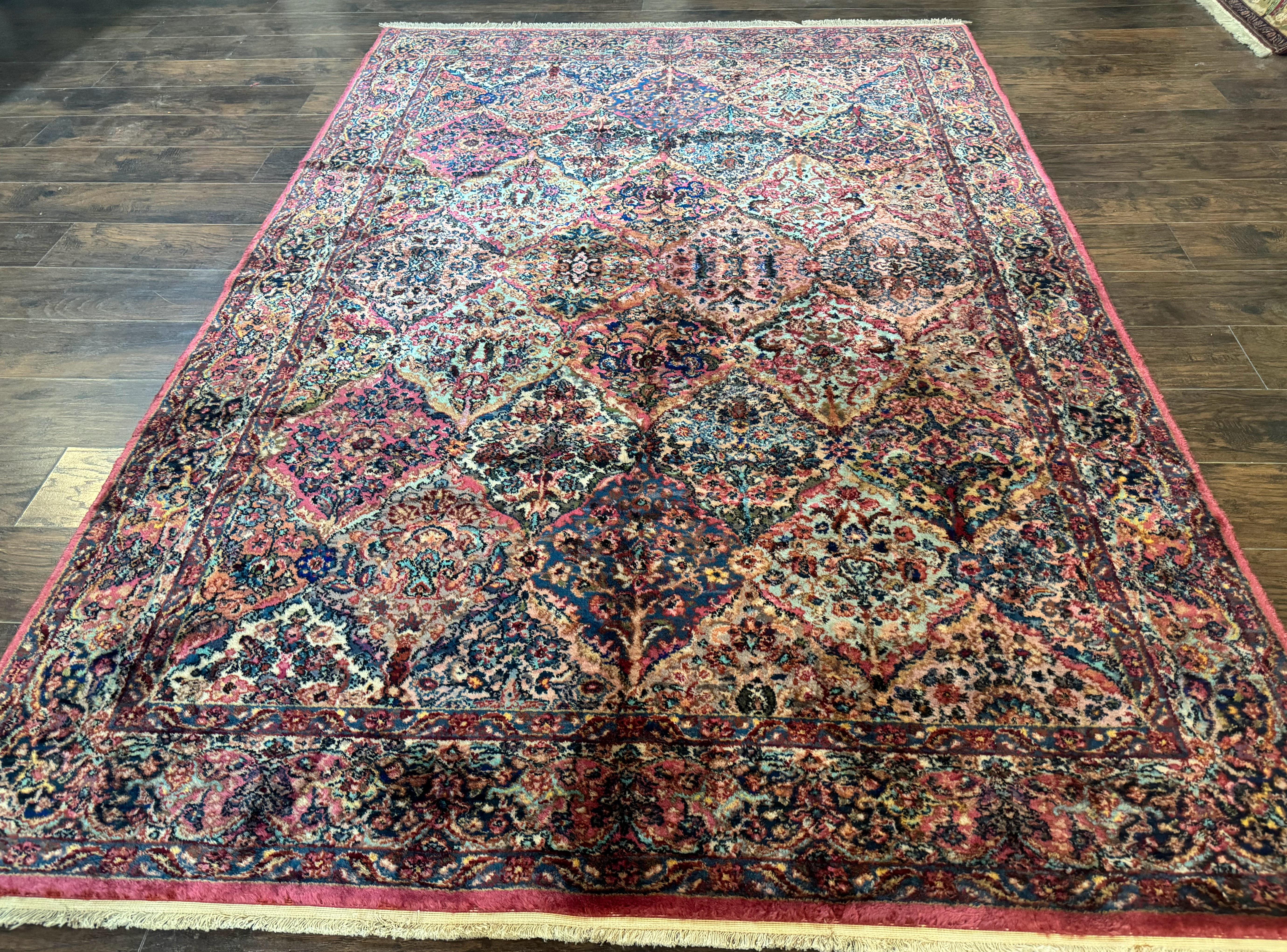 Karastan Rug 6x9, Multicolor Panel Kirman Rug #717, Wool Original