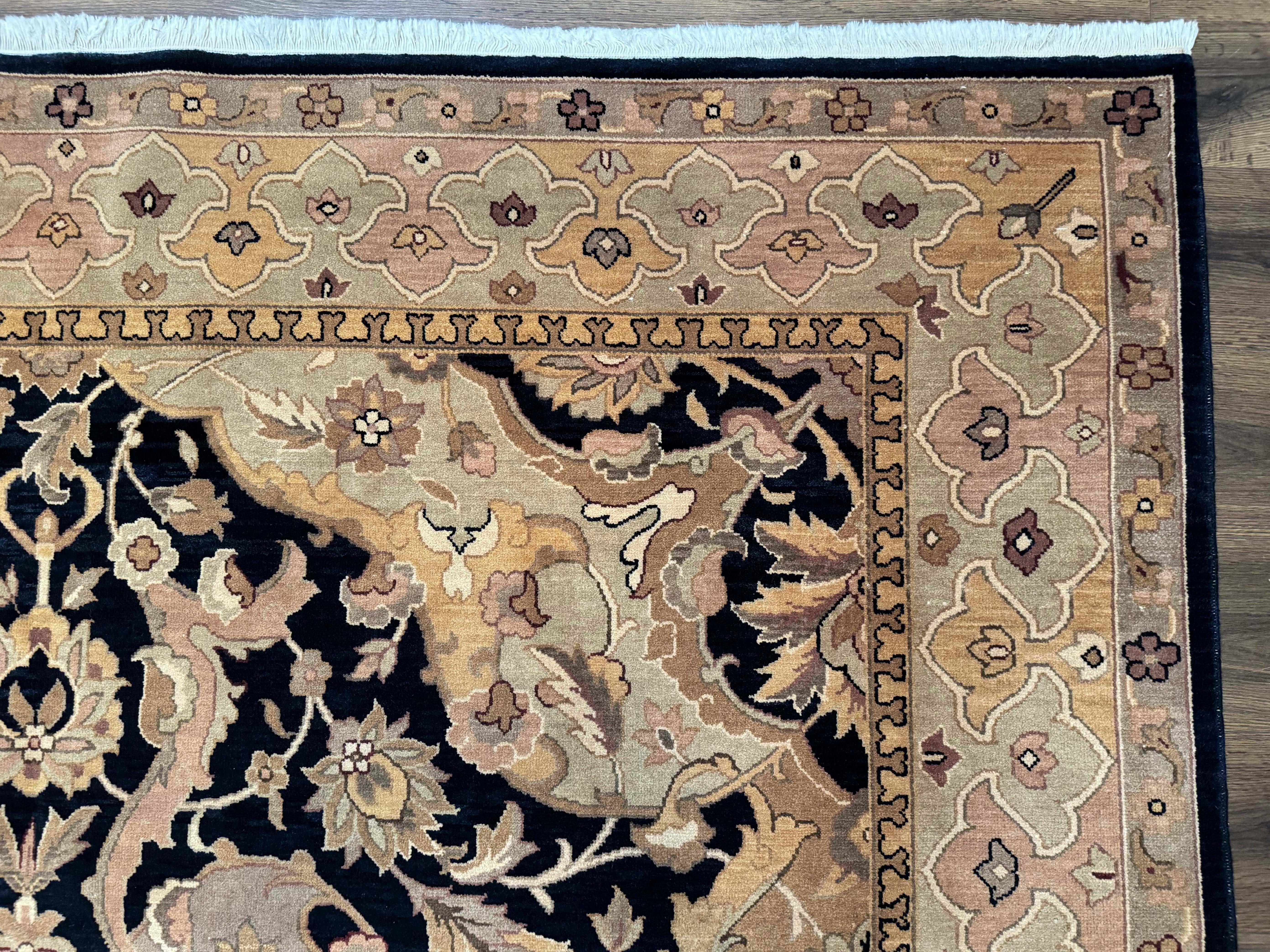 Handmade Wool Rug 8x10, Black & Dark Beige, Nourison, Traditional Rug - Jewel Rugs