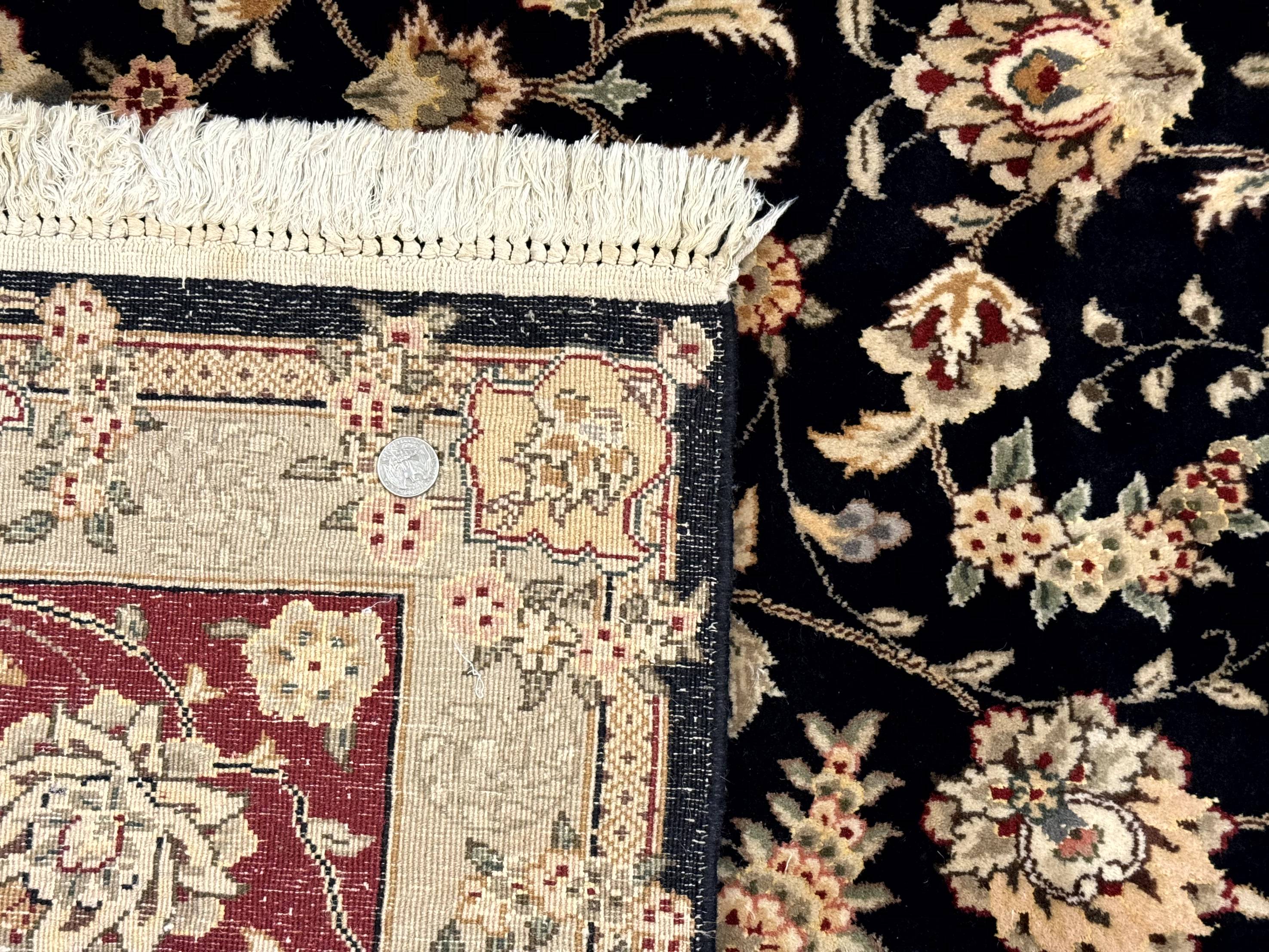 Sino Persian Rug 8x10, Black and Red, Floral Allover - Jewel Rugs