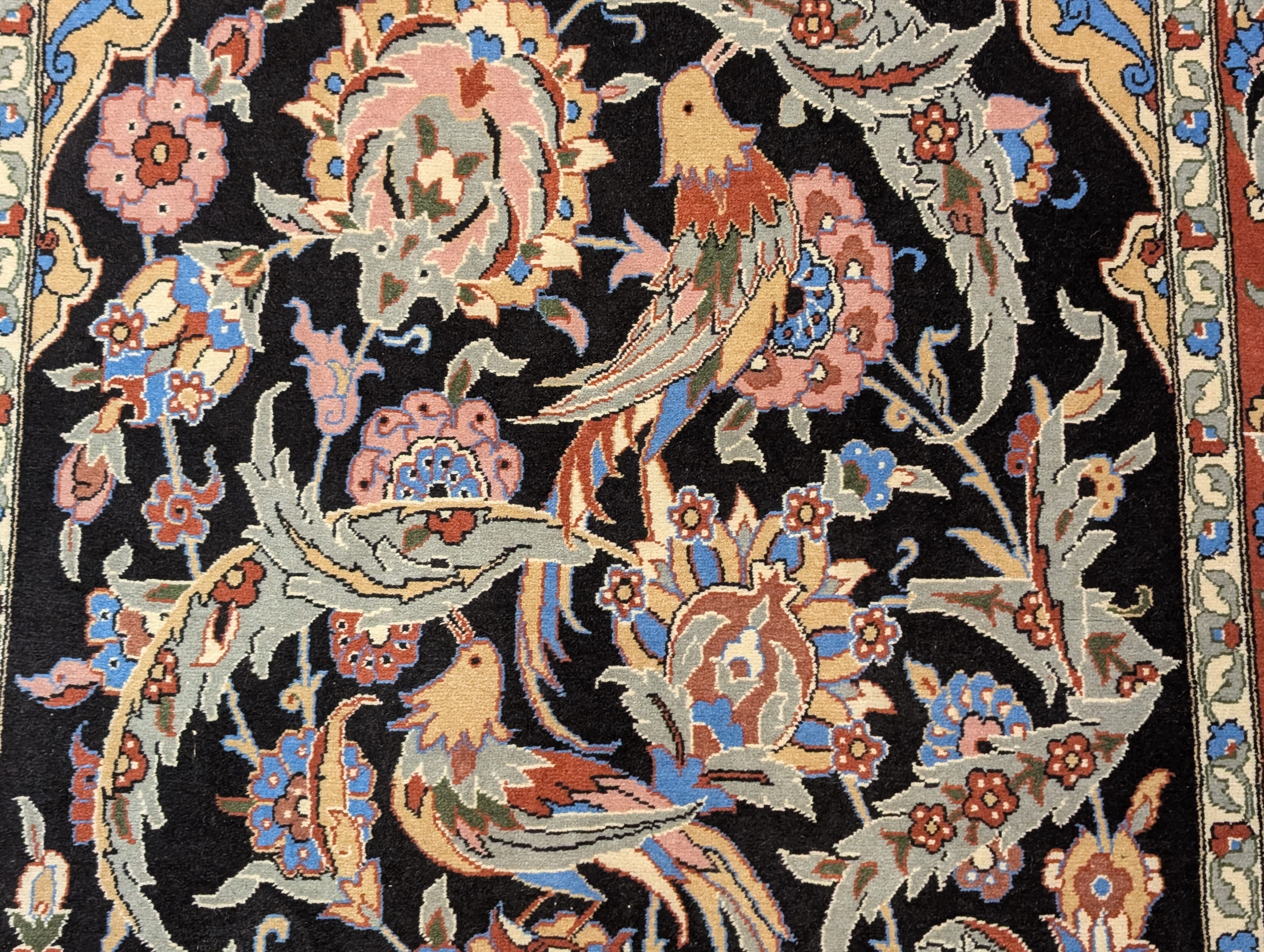 Turkish Hereke Rug 4x7, Kork Wool, Hand-Knotted Blue Carpet, Signed, 225 KPSI - Jewel Rugs