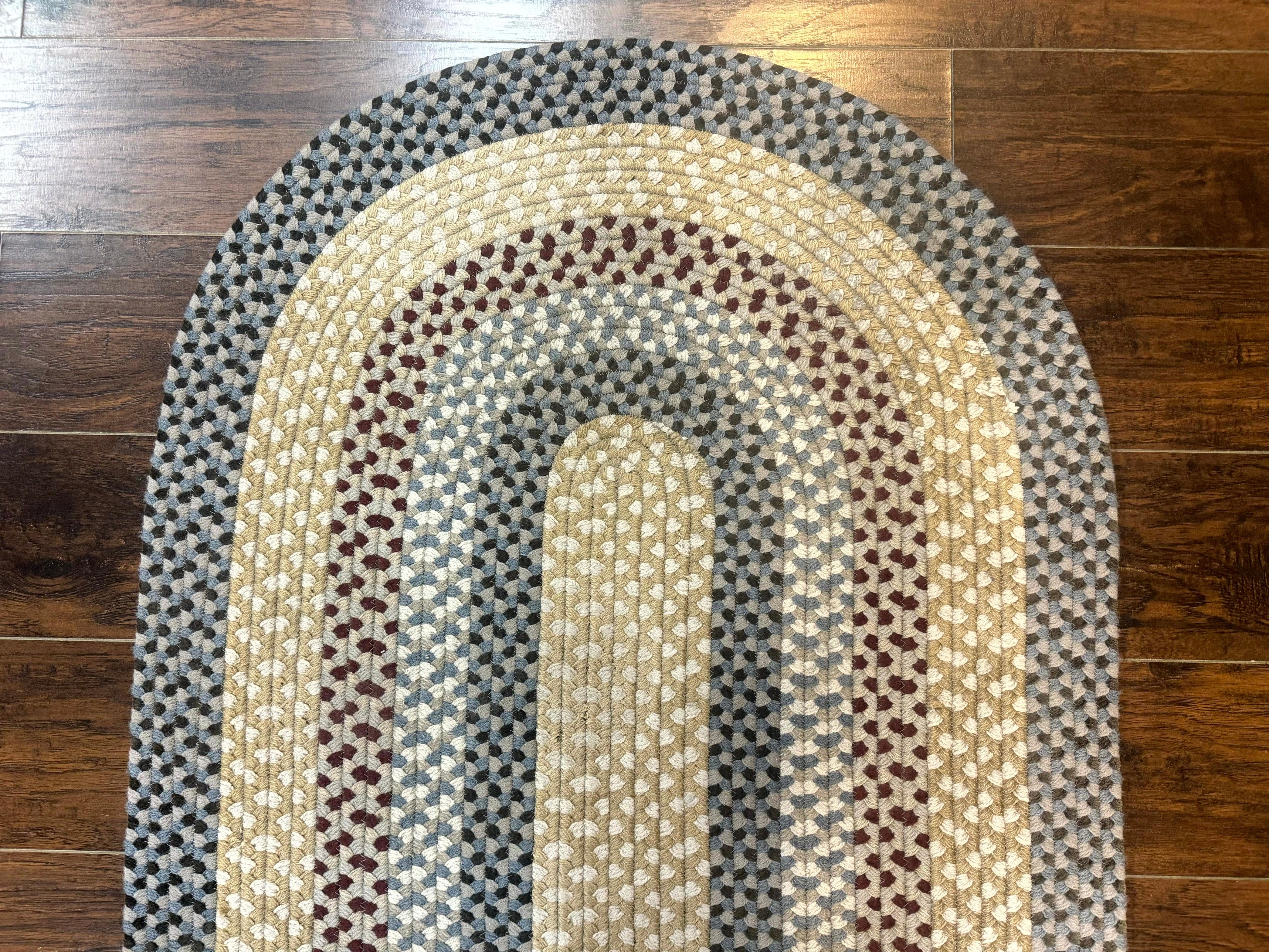 American Braided Oval Rug 3x5, Multicolor, Vintage - Jewel Rugs