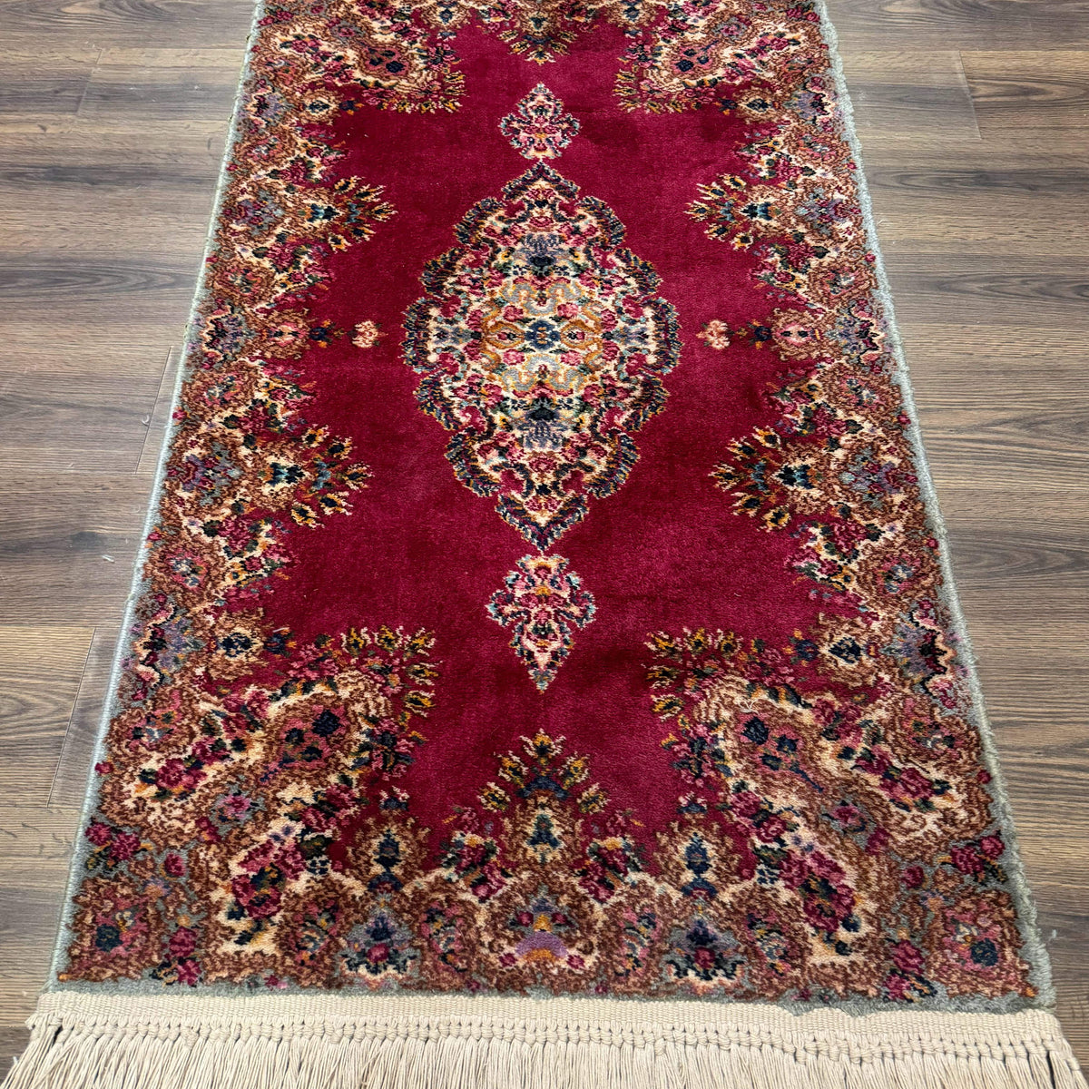 Karastan Rug 3x5 Red Medallion Kirman #762, Wool Vintage Original 700 ...