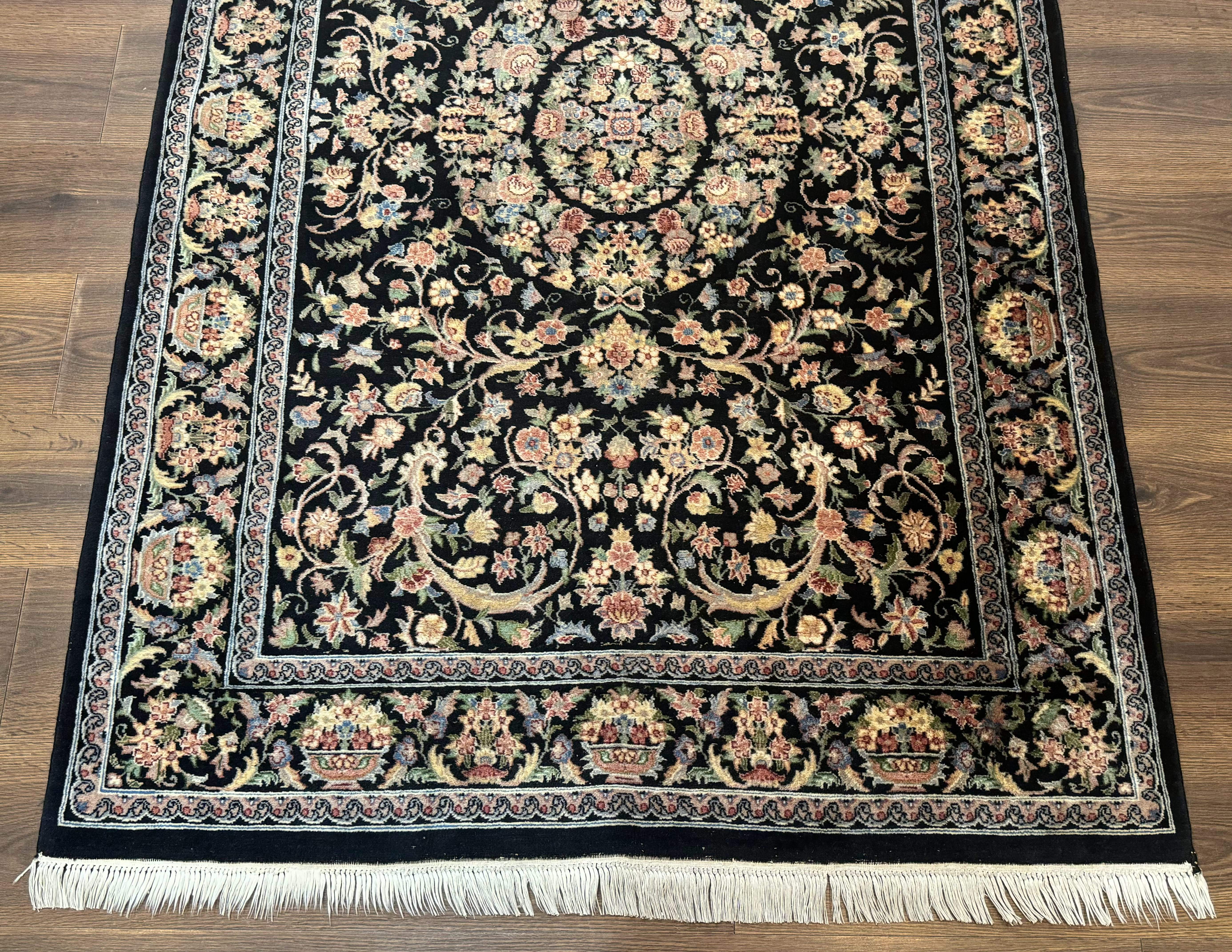 Sino Persian Rug 4x6, Very Fine 260 KPSI, Floral Medallion, Hand Knotted Wool Carpet - Jewel Rugs