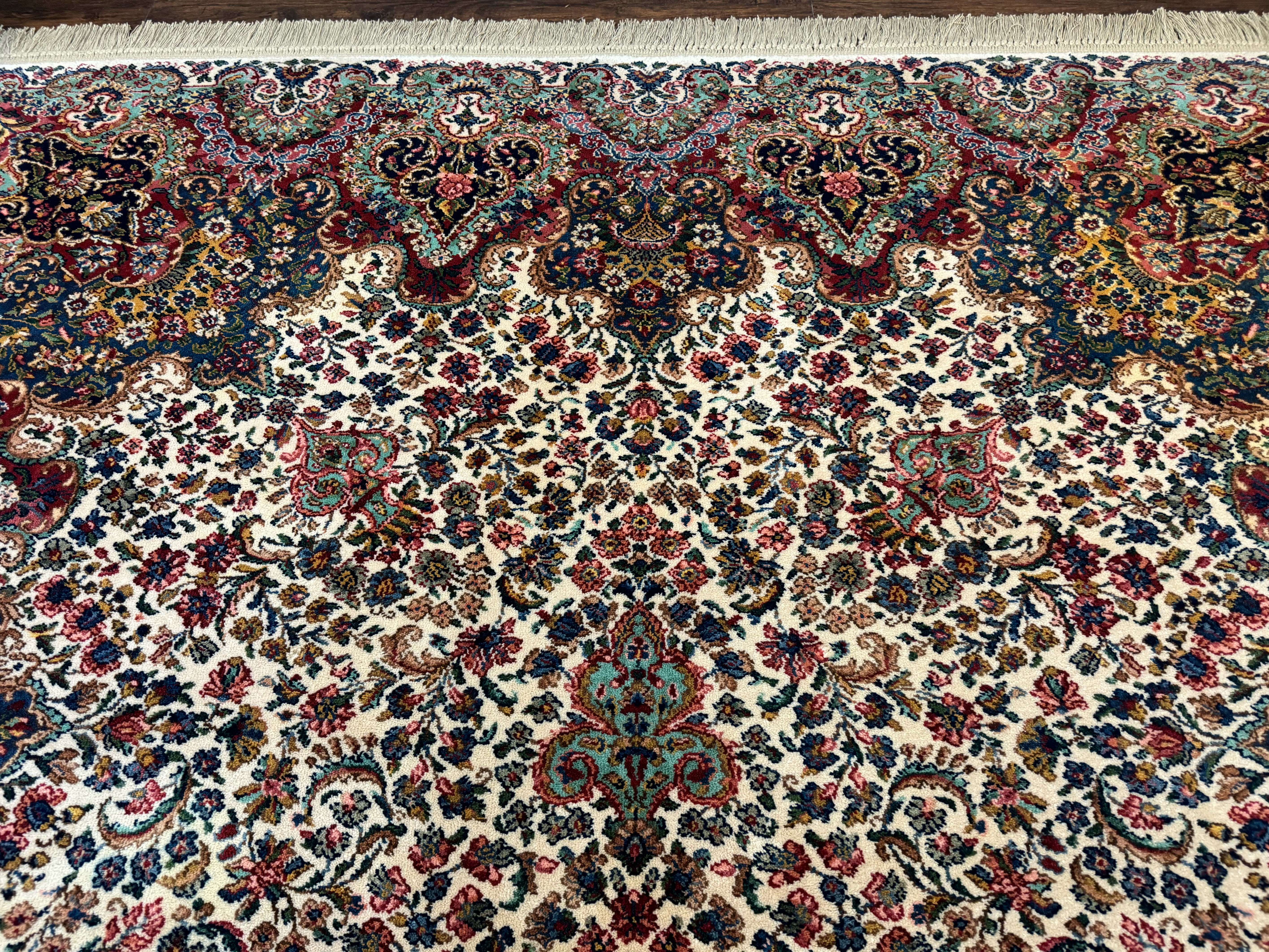 Karastan Rug #742 Floral Kirman 8.8 x 12, Wool Pile, Vintage Original Series, Rare - Jewel Rugs
