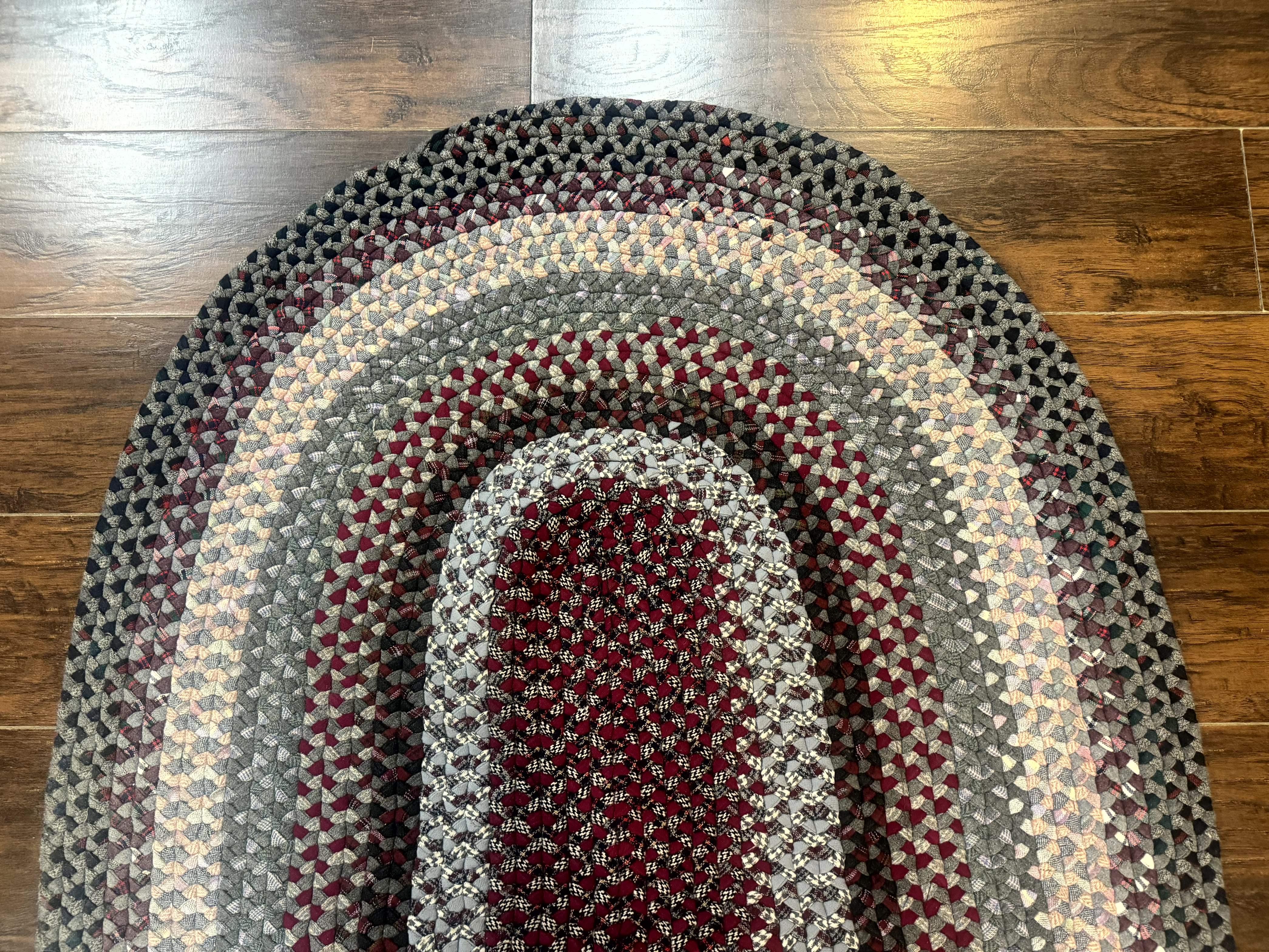 American Braided Rug 3x5, Multicolor, Vintage Mid Century Oval Braided Carpet - Jewel Rugs
