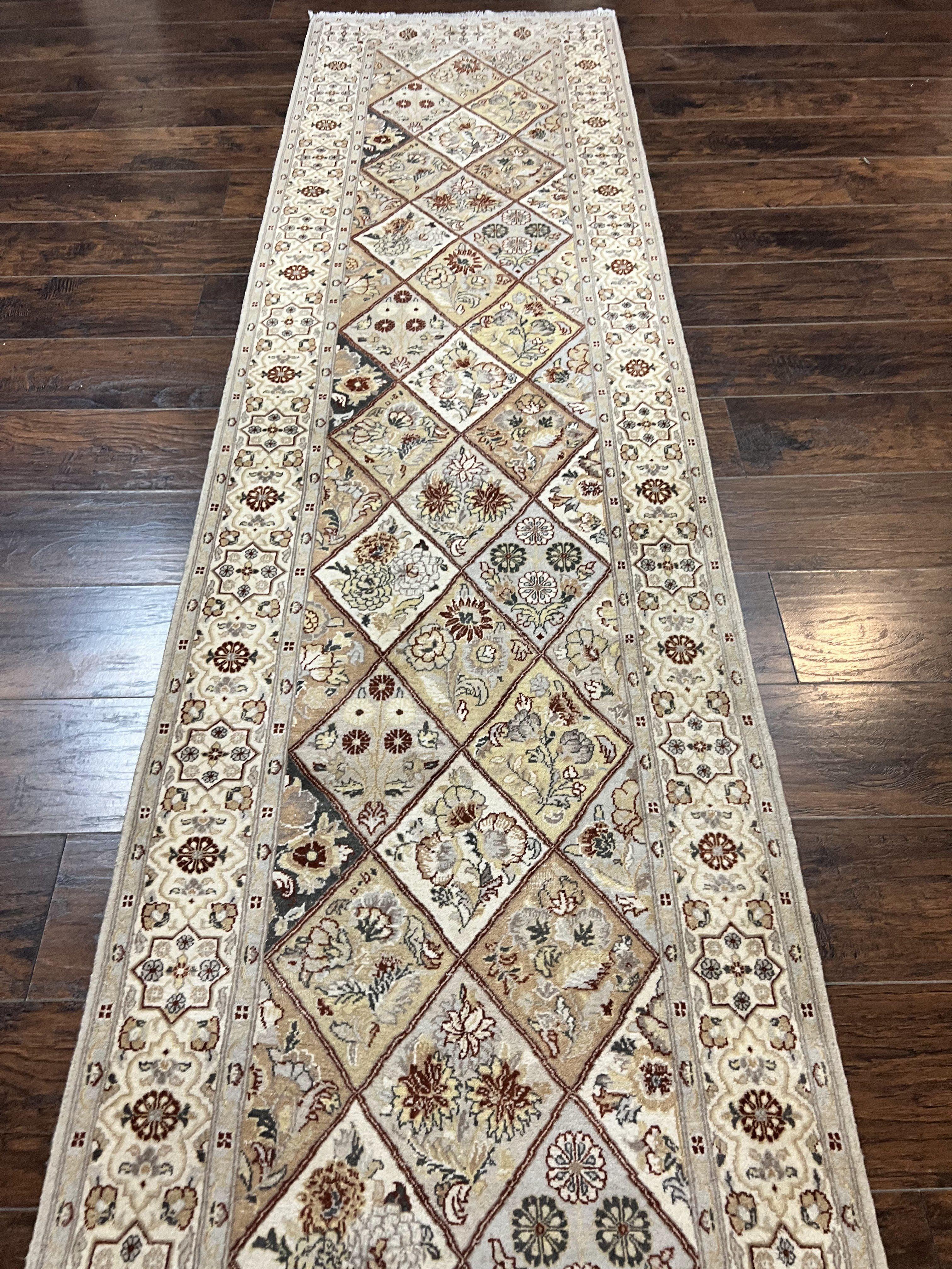 Pak Persiann Runner Rug 2.7 x 12, Handmade Wool Vintage Hallway Rug, Panel Design - Jewel Rugs