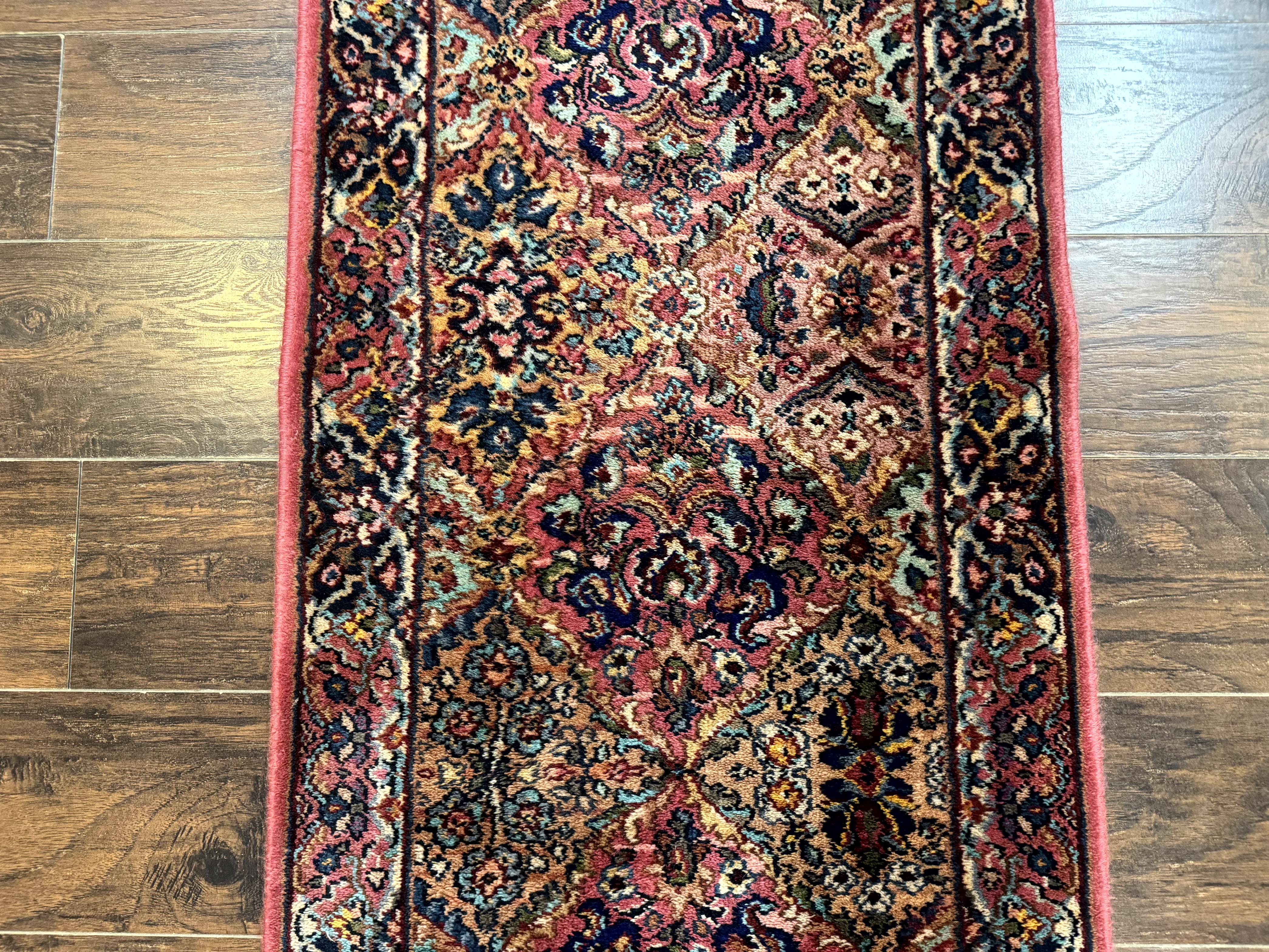 Karastan Runner Rug 2x9, Multicolor Panel Kirman Runner #717, Wool Pile, Original 700 Series, Vintage, Skinny Runner 2 x 9, Rare - Jewel Rugs