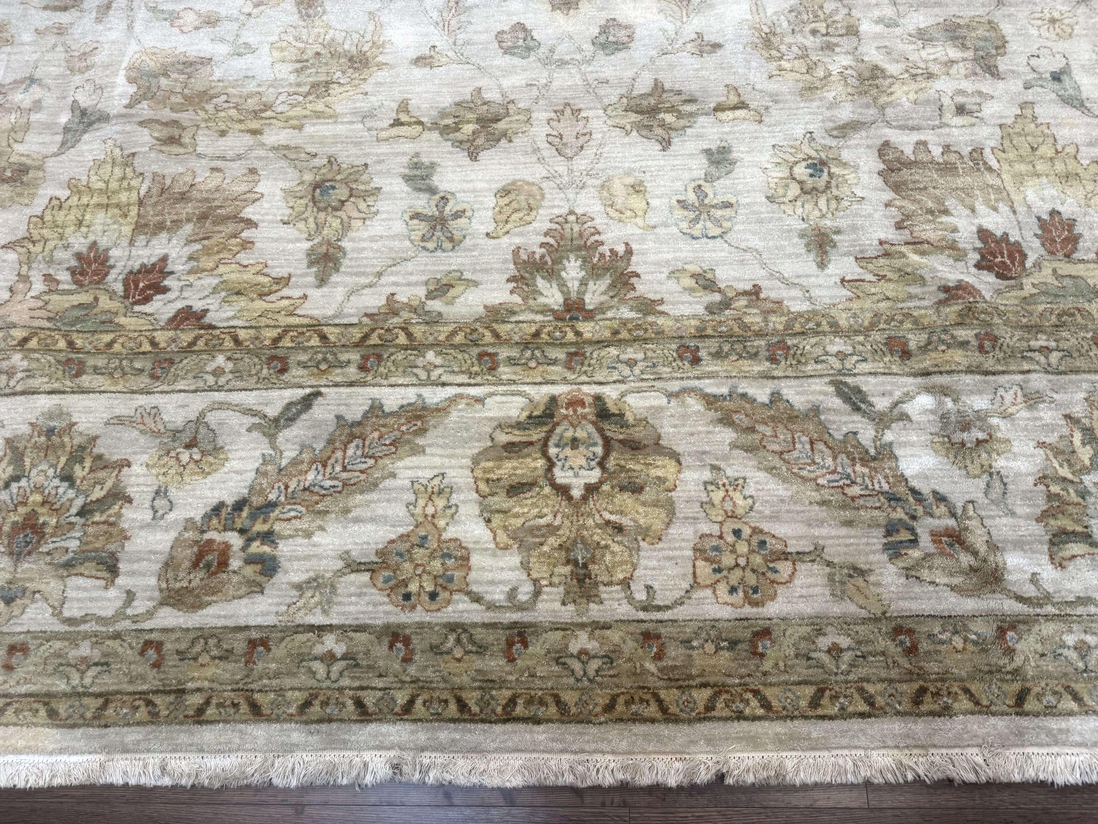 Palace Size Rug 12x15, Neutral Light Colors, Oat, Peshawar Chobi Oushak Rug, Handmade Wool Rug - Jewel Rugs