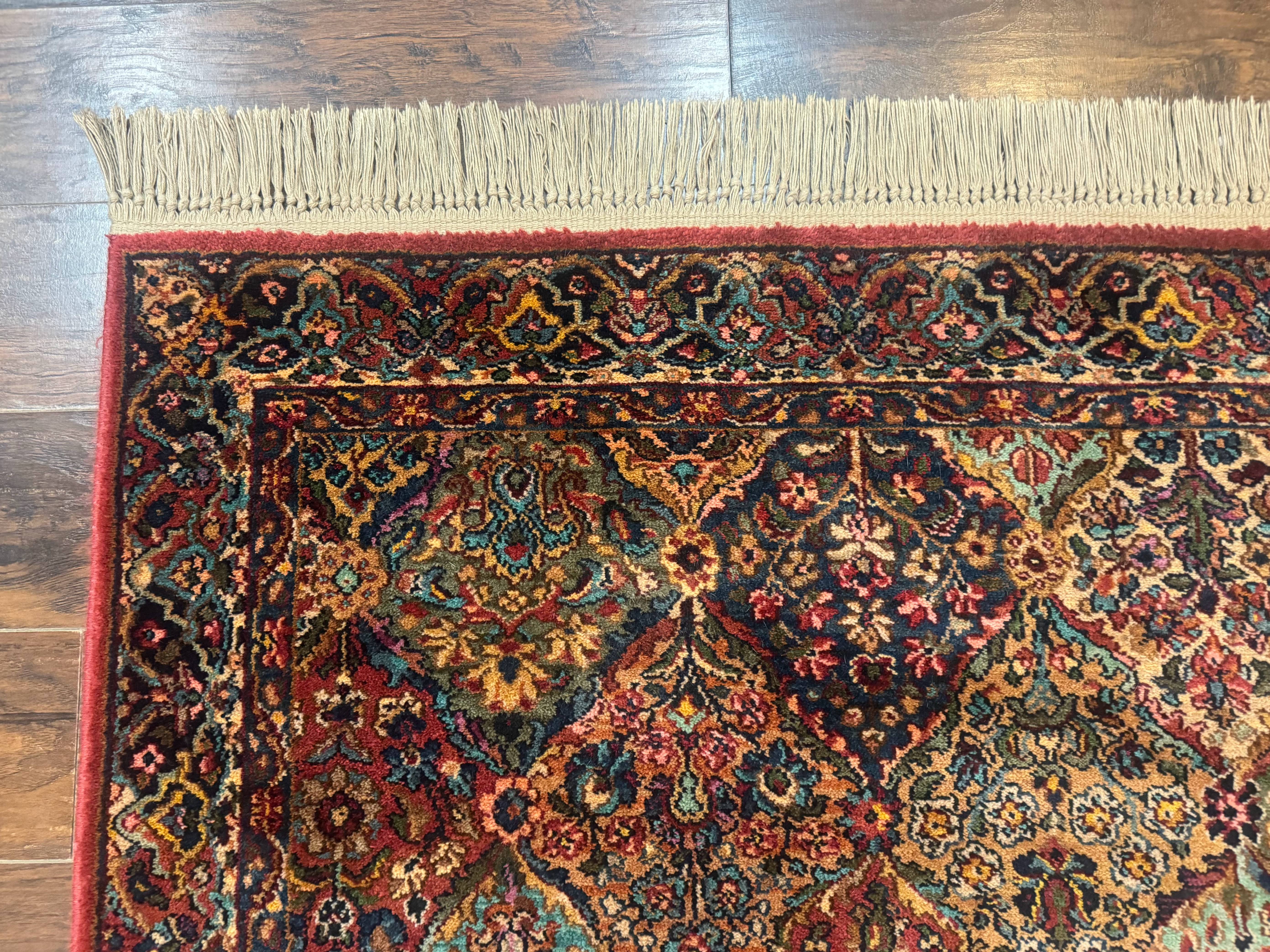 Karastan Rug 4x6, Multicolor Panel Kirman #717, Wool Original 700 Series Vintage - Jewel Rugs