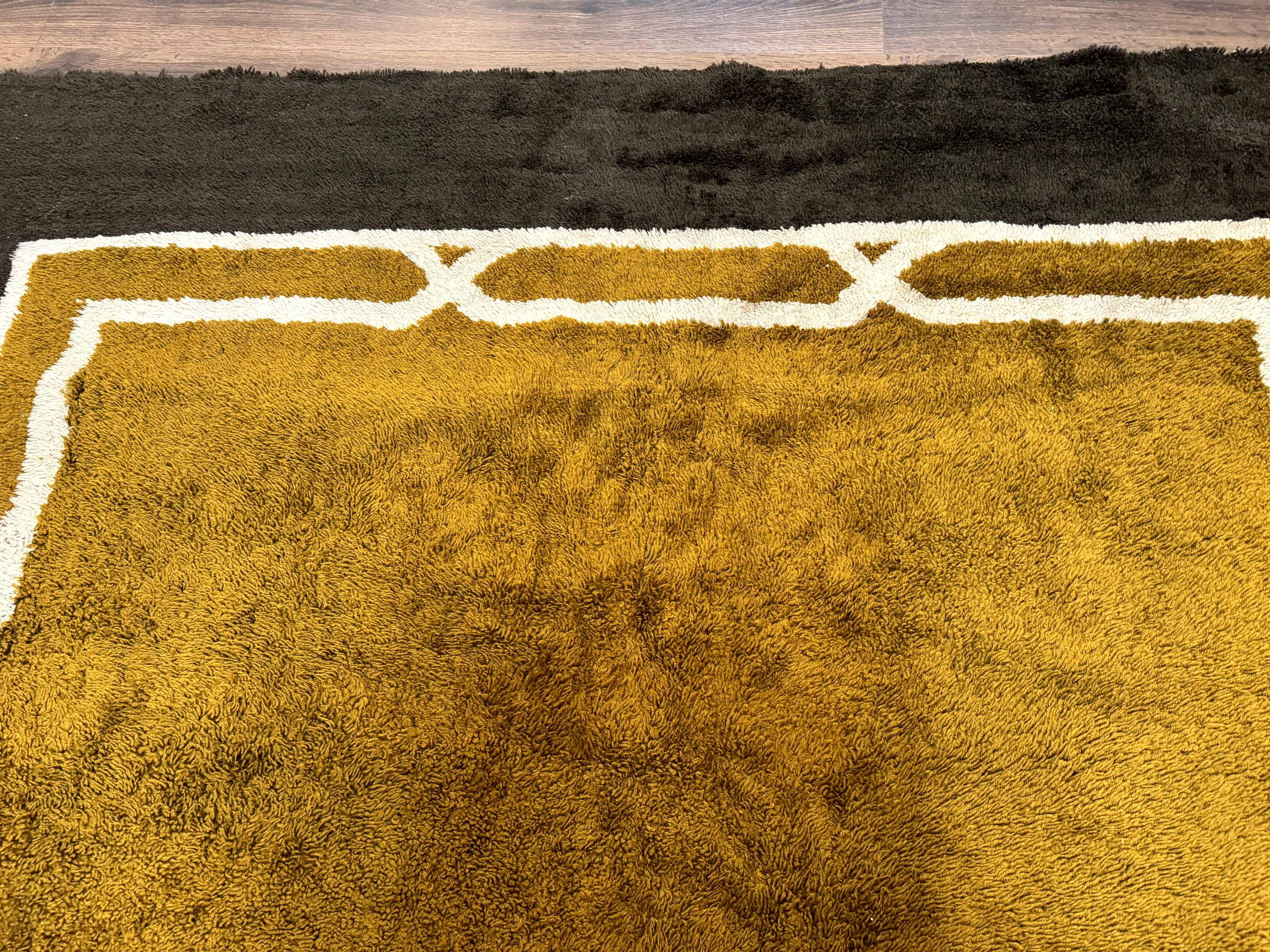 Mid Century Shag Rug 8x11, Large Vintage Shag Rug, Open Field, European Shag Rug - Jewel Rugs