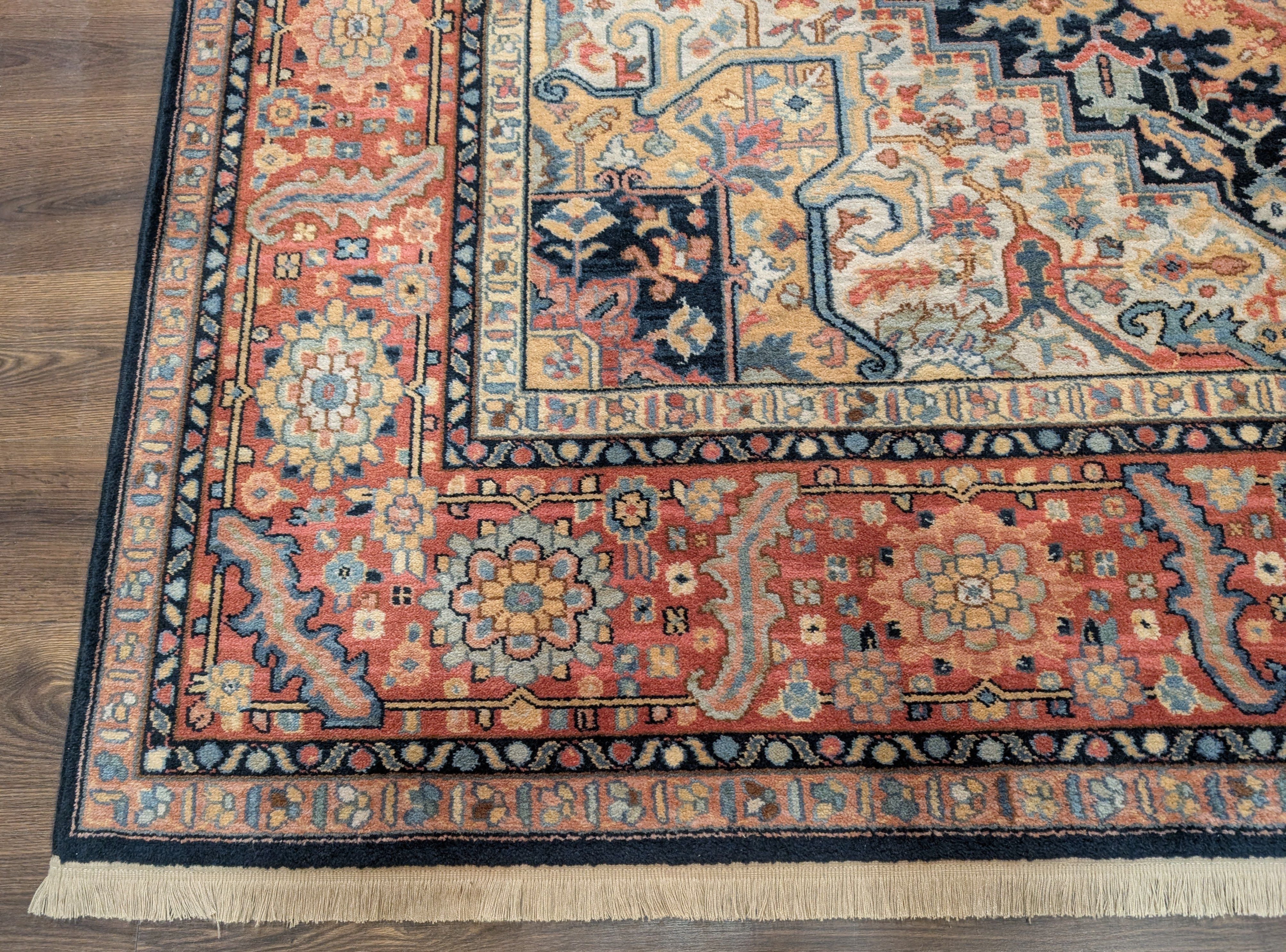 Karastan Rug 8.8 x 12 Navy Heriz #701, Vintage Wool Karastan Carpet - Jewel Rugs