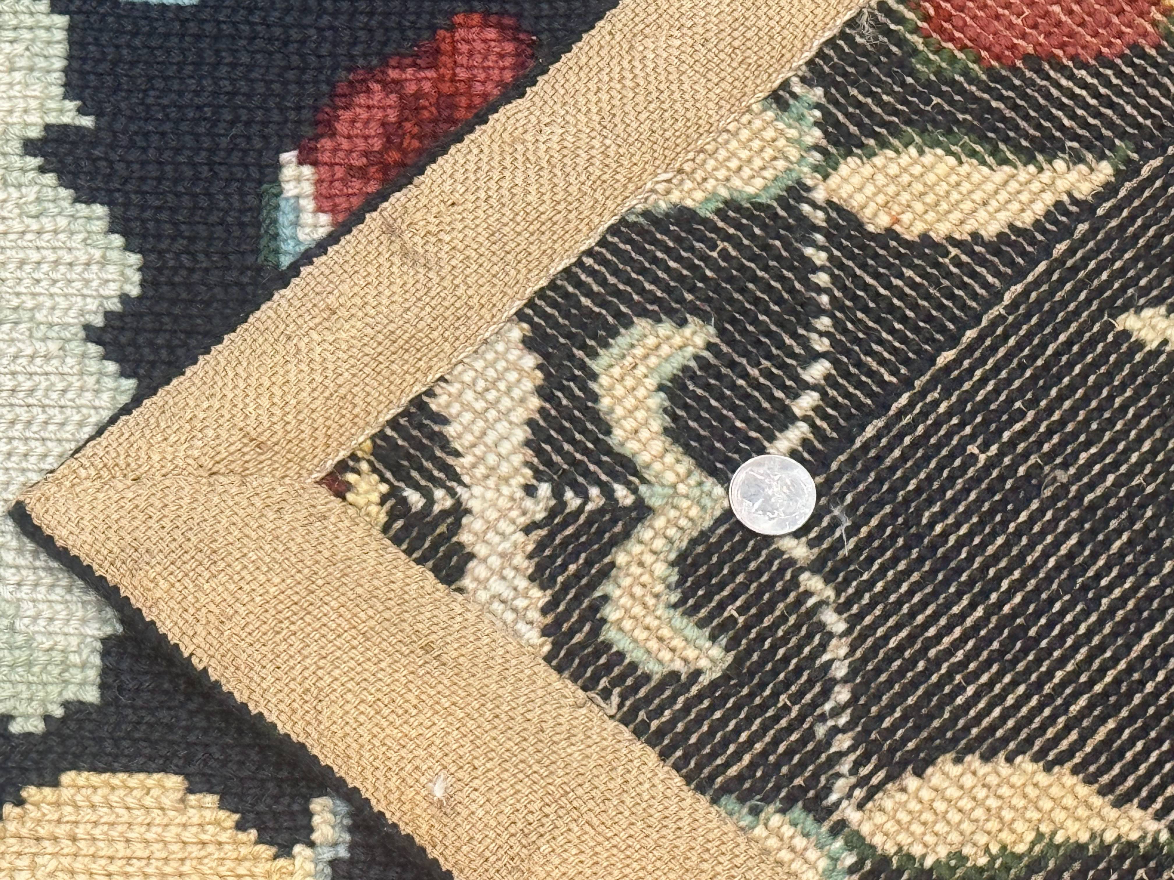 Palace Size Needlepoint Rug 12x18, Vintage Spanish Portuguese Carpet, Floral Design - Jewel Rugs