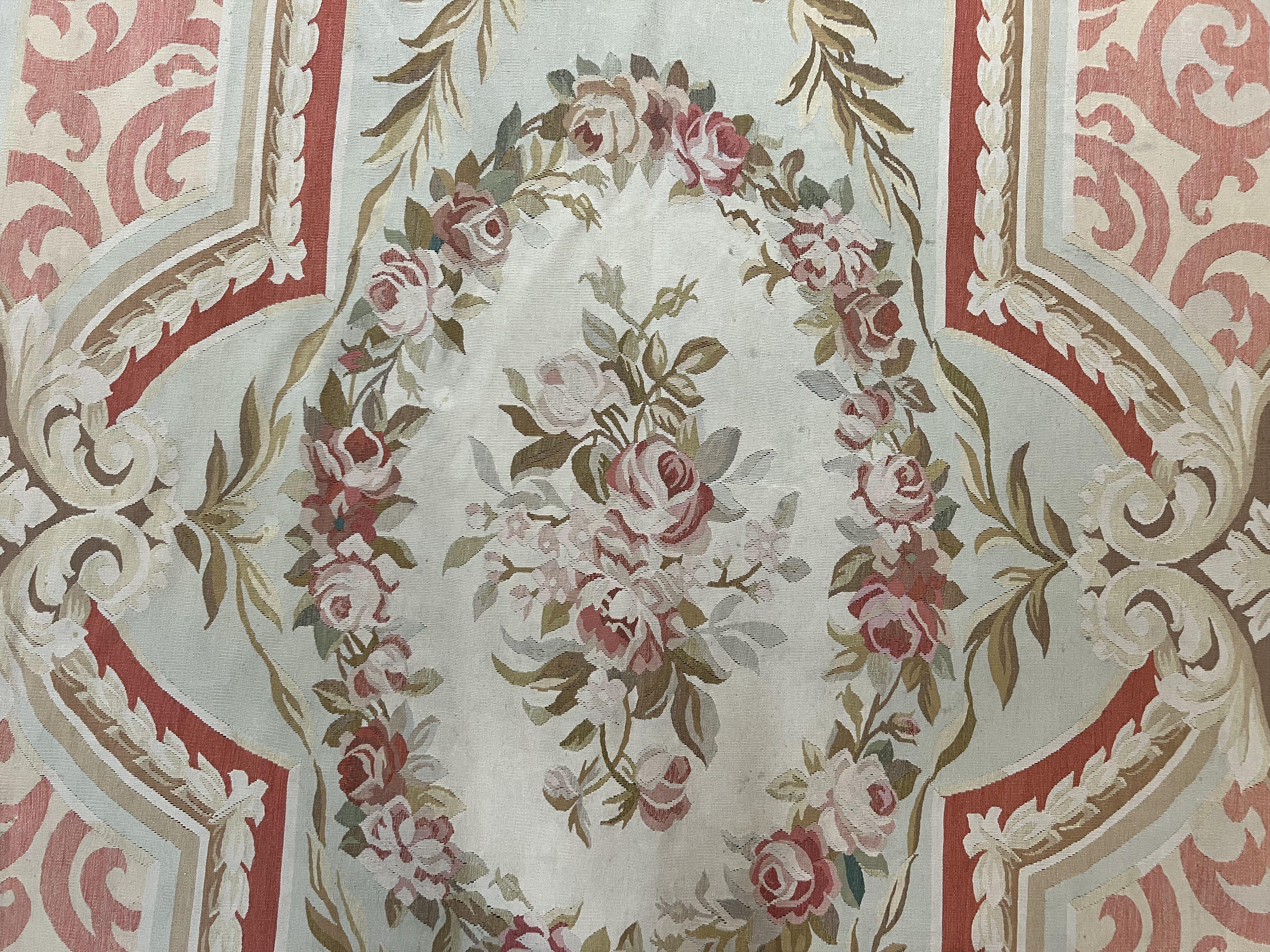 Aubusson Rug 10x14, Wool Handmade Vintage Carpet, Elegant French European Design Rug, Large Room Sized Aubusson Rug, Stark Carpet - Jewel Rugs