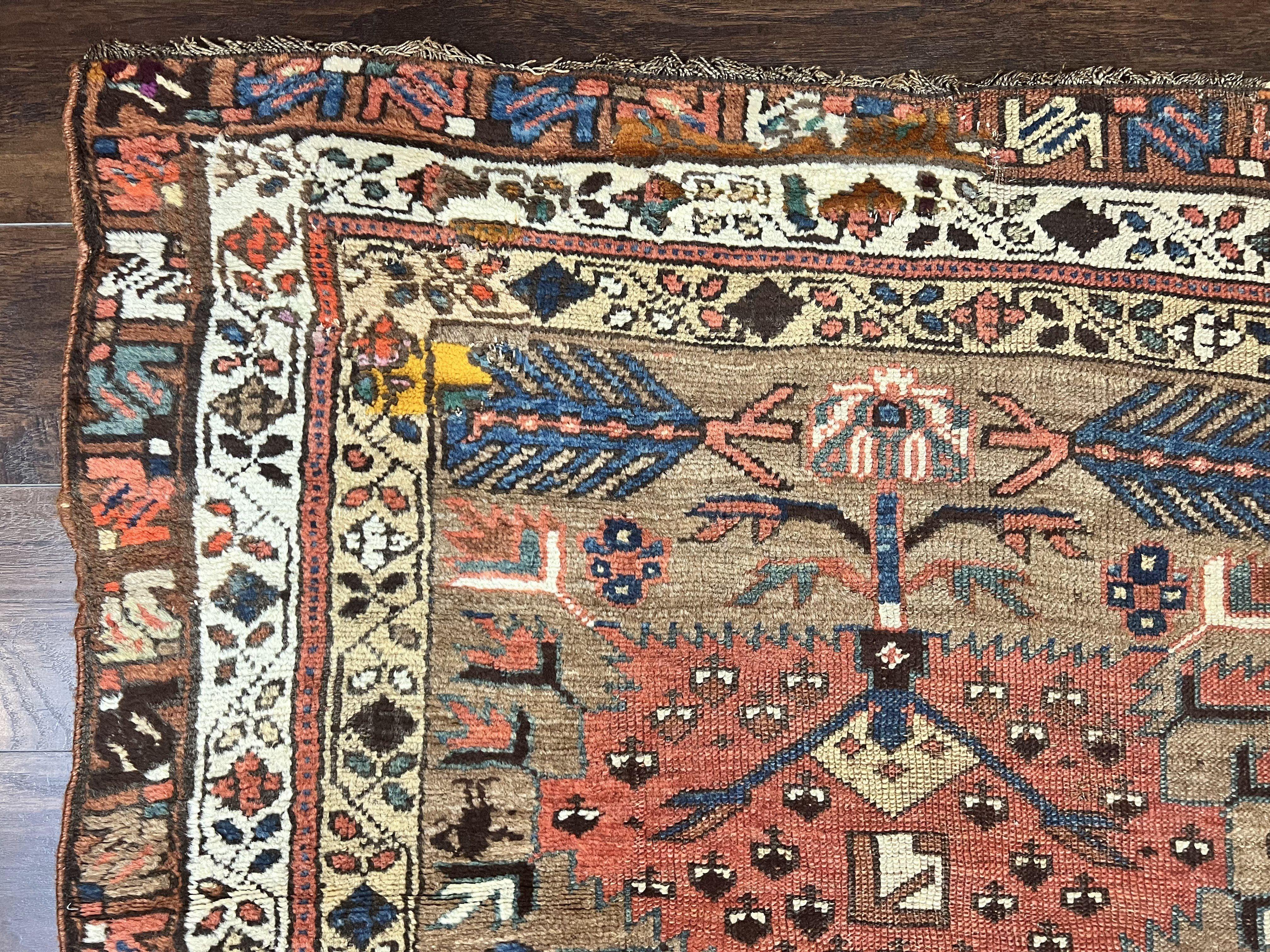 Antique Persian Runner Rug 4 x 16, Persian Kurdish Sarab Runner, Camel Hair Wool Tribal Runner for Hallway, 16ft Runner, Handmade 1920s Rug - Jewel Rugs