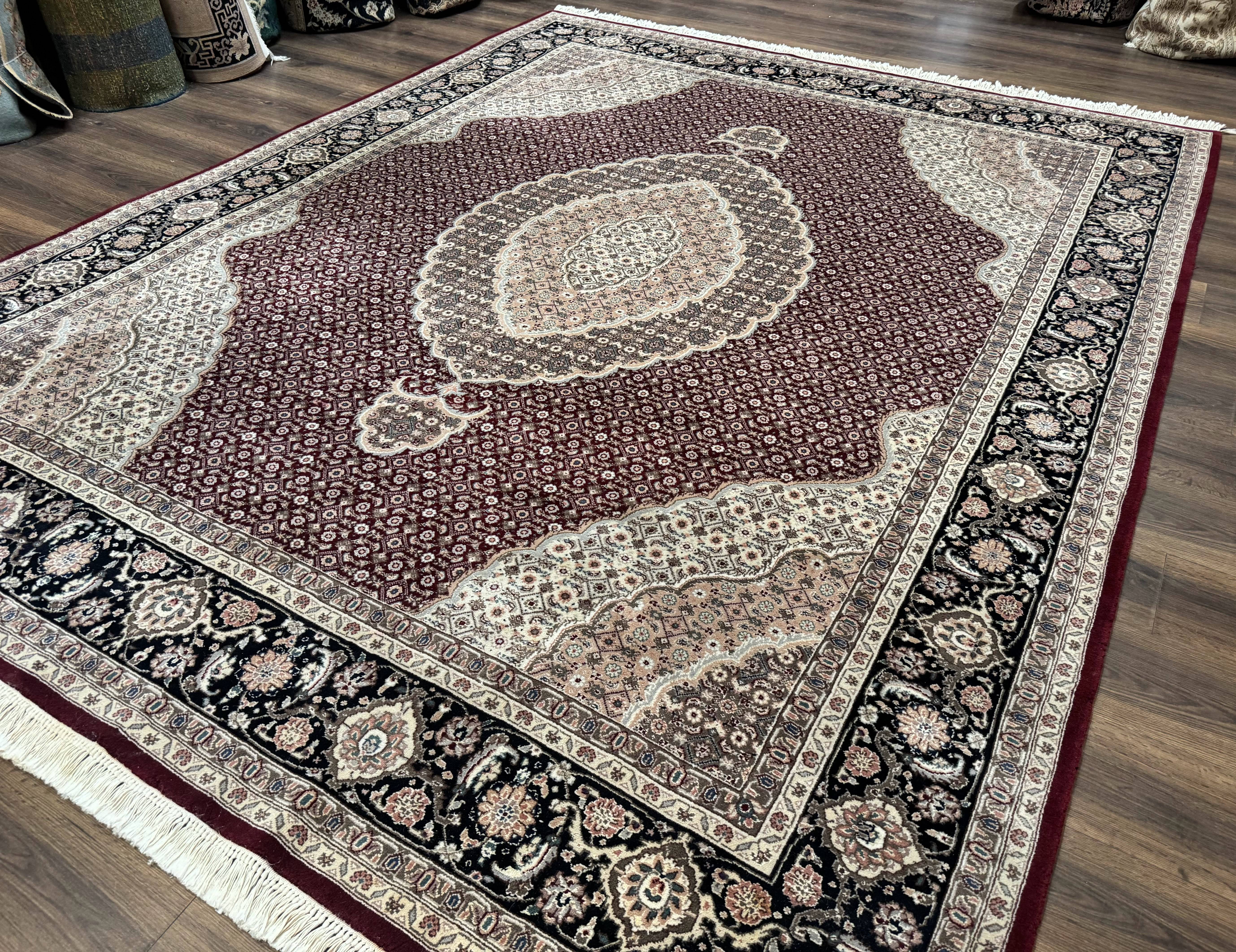 Sino Persian Rug 8x10, Herati, Elegant Oriental Carpet, Dark Maroon - Jewel Rugs