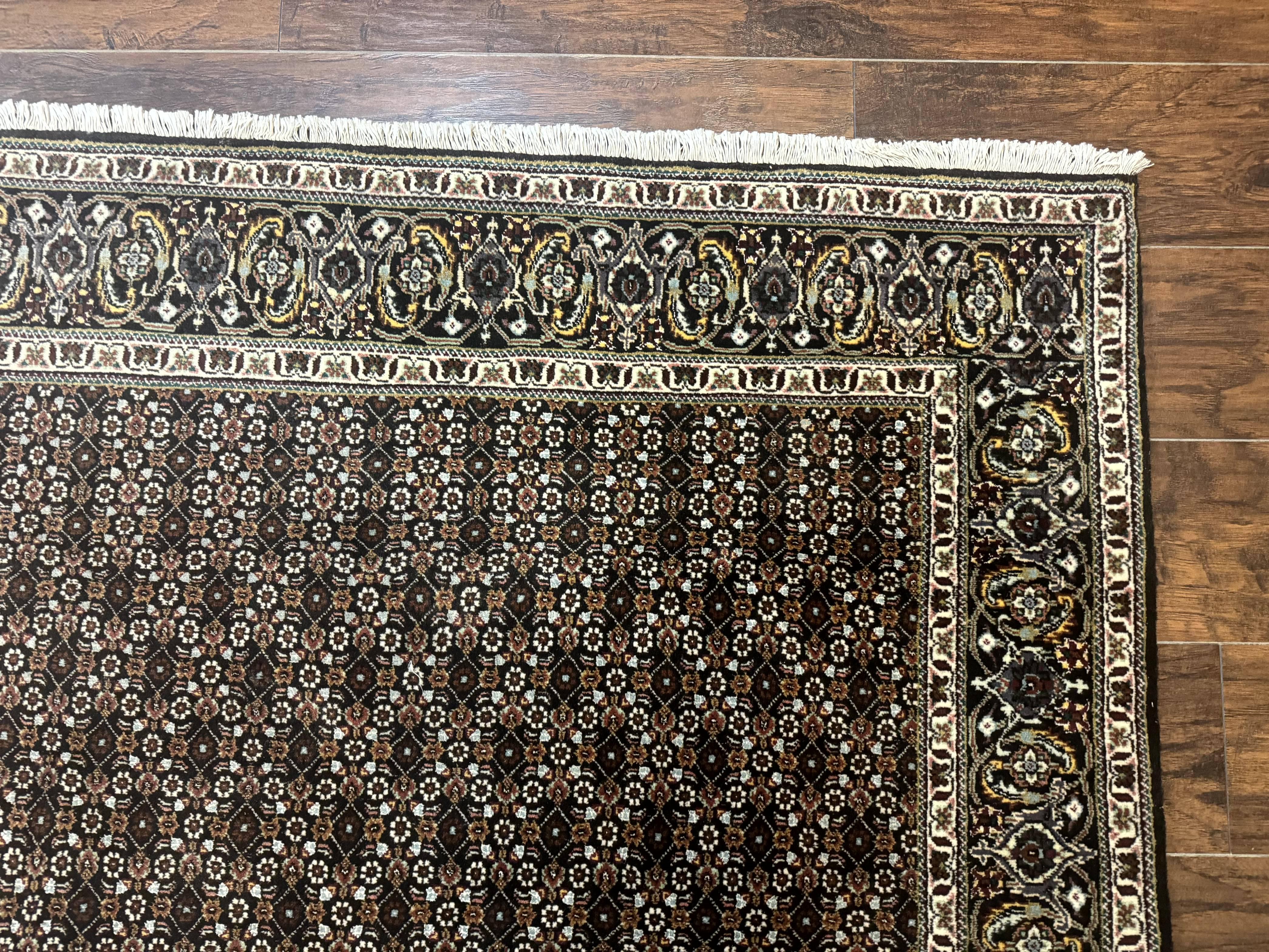 Persian Tabriz Rug 5x7, Black, Allover Pattern - Jewel Rugs