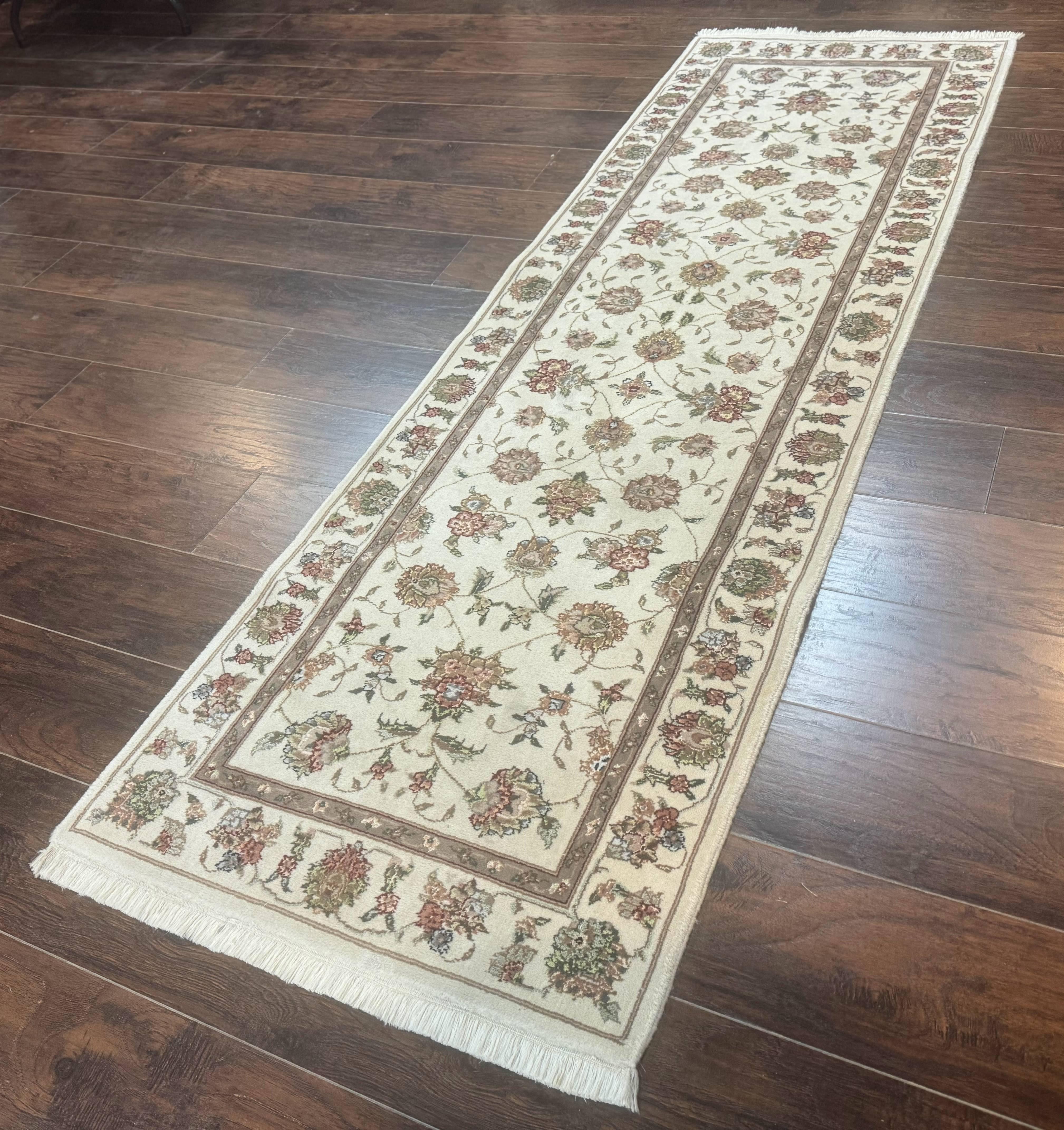 Pak Persian Runner Rug 2.6 x 8ft, Oriental Carpet for Hallway or Kitchen, Handmade, Wool and Silk Highlights - Jewel Rugs