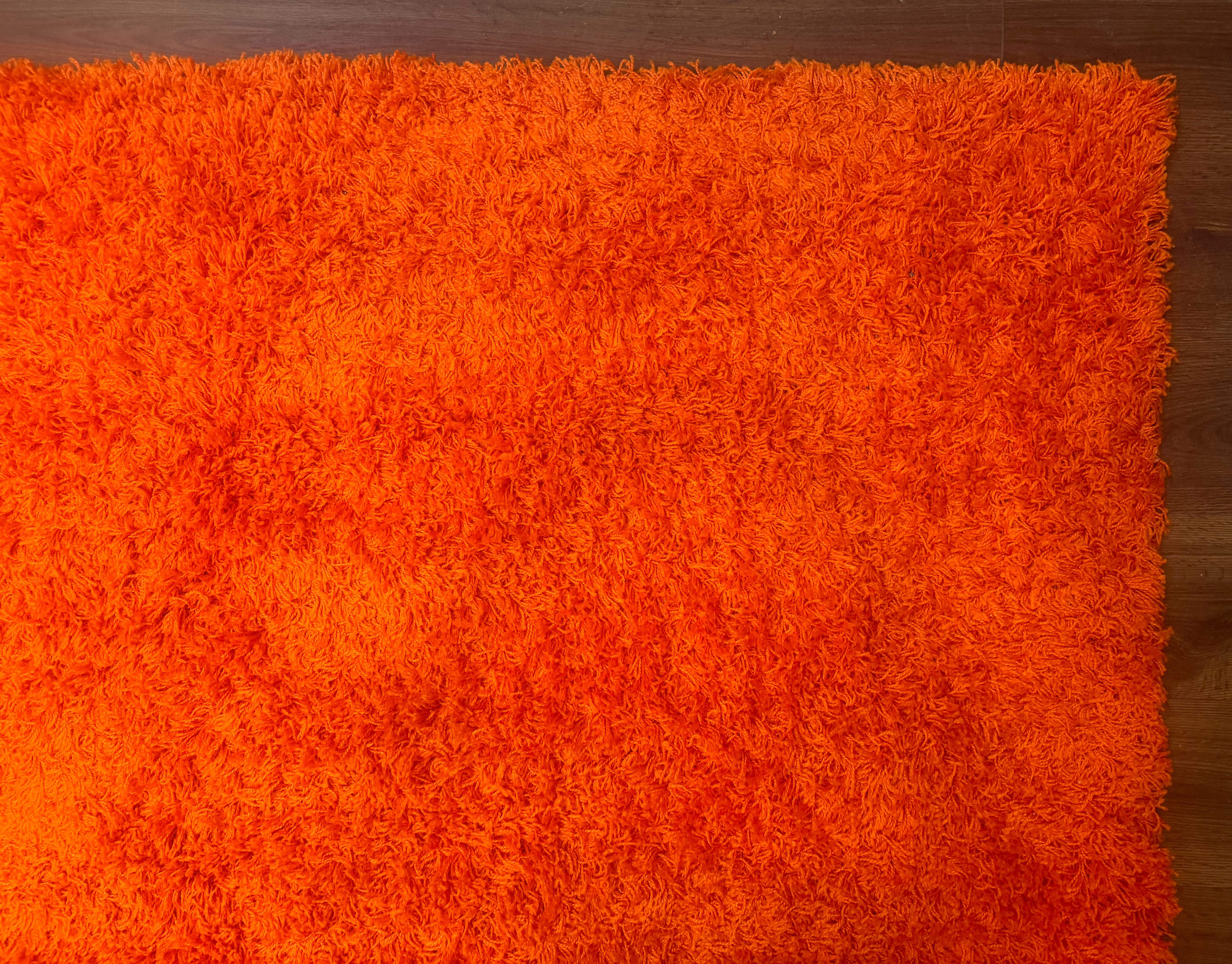 Large Orange Shag Rug 10x13 ft - Jewel Rugs