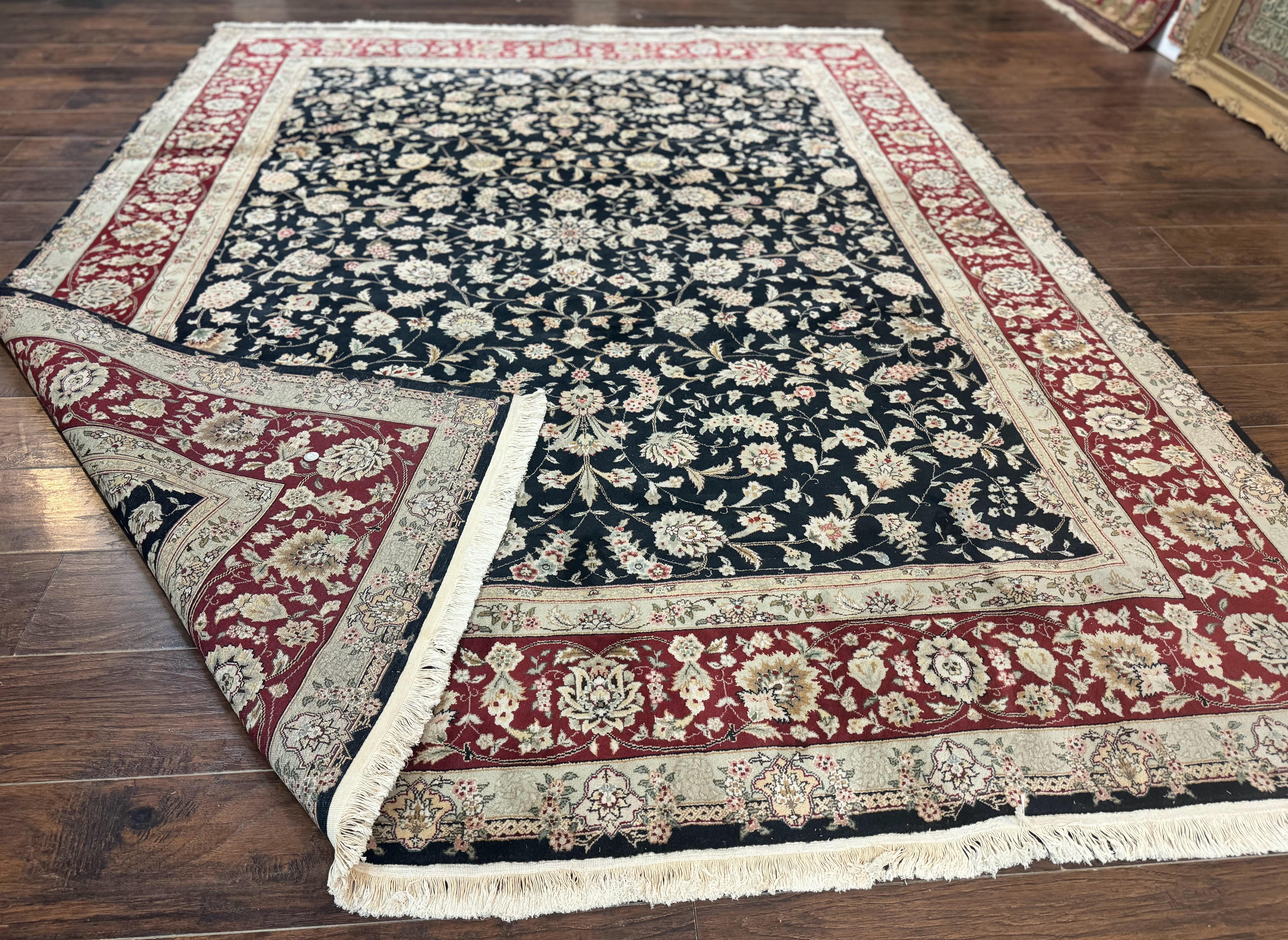 Black Pak Persian Rug 8x10, Floral Allover - Jewel Rugs