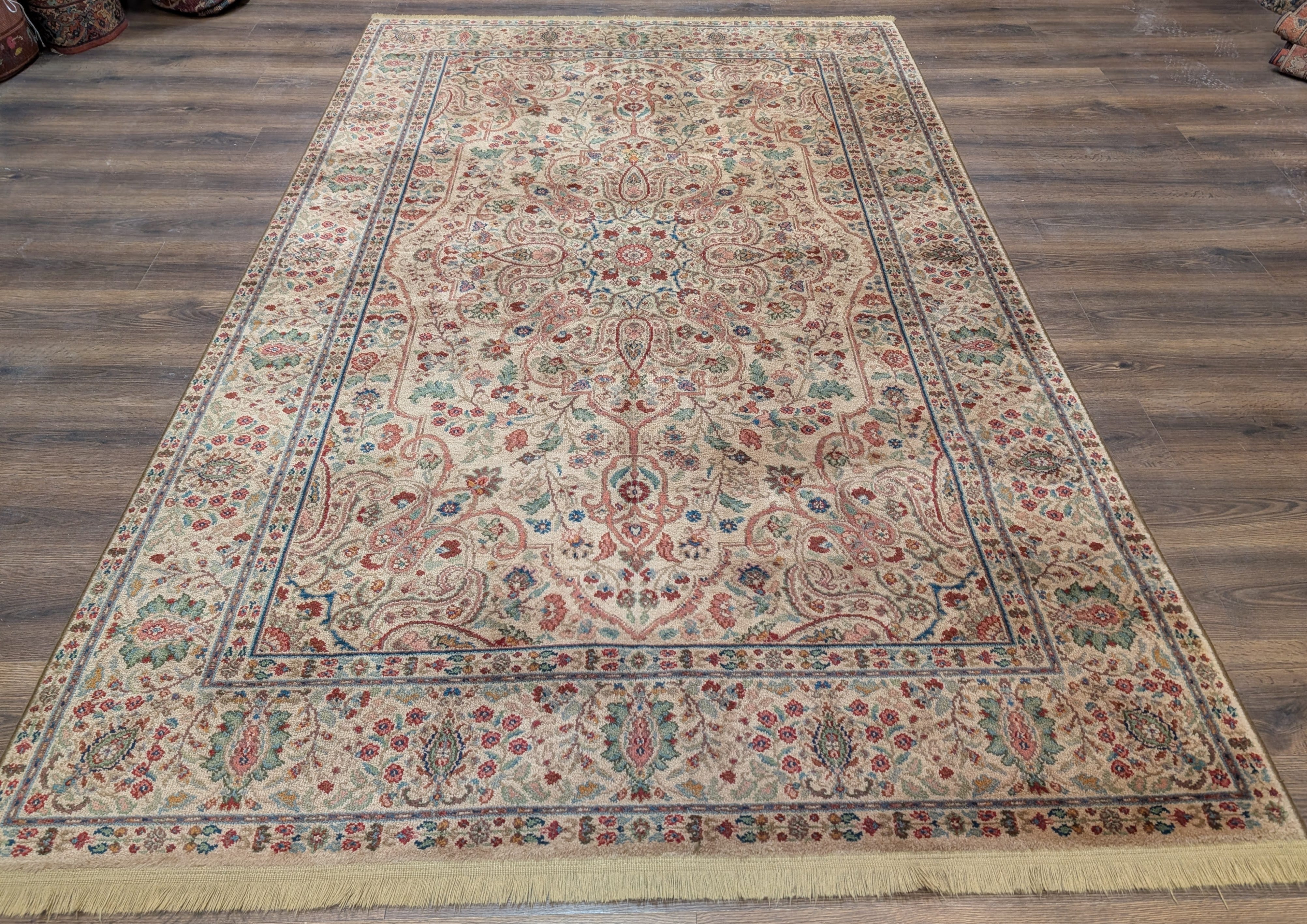 Karastan Rug 5.9 x 9, Tabriz Medallion #900-909, Samovar Teawash, Wool, Vintage - Jewel Rugs
