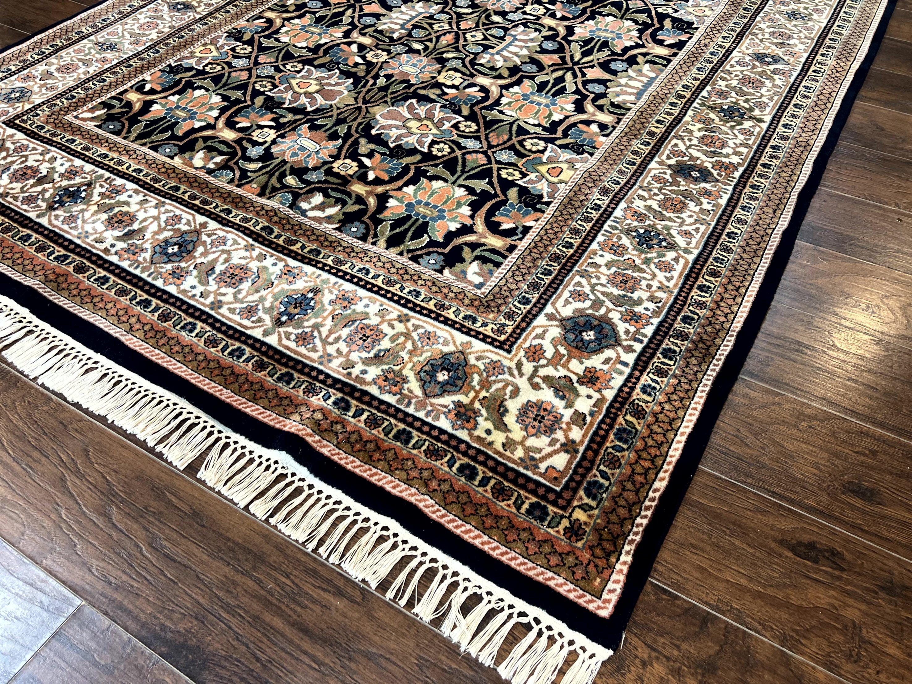 Indo Persian Bidjar Rug 6x10, Vintage Handmade Wool Carpet, Allover Pattern - Jewel Rugs