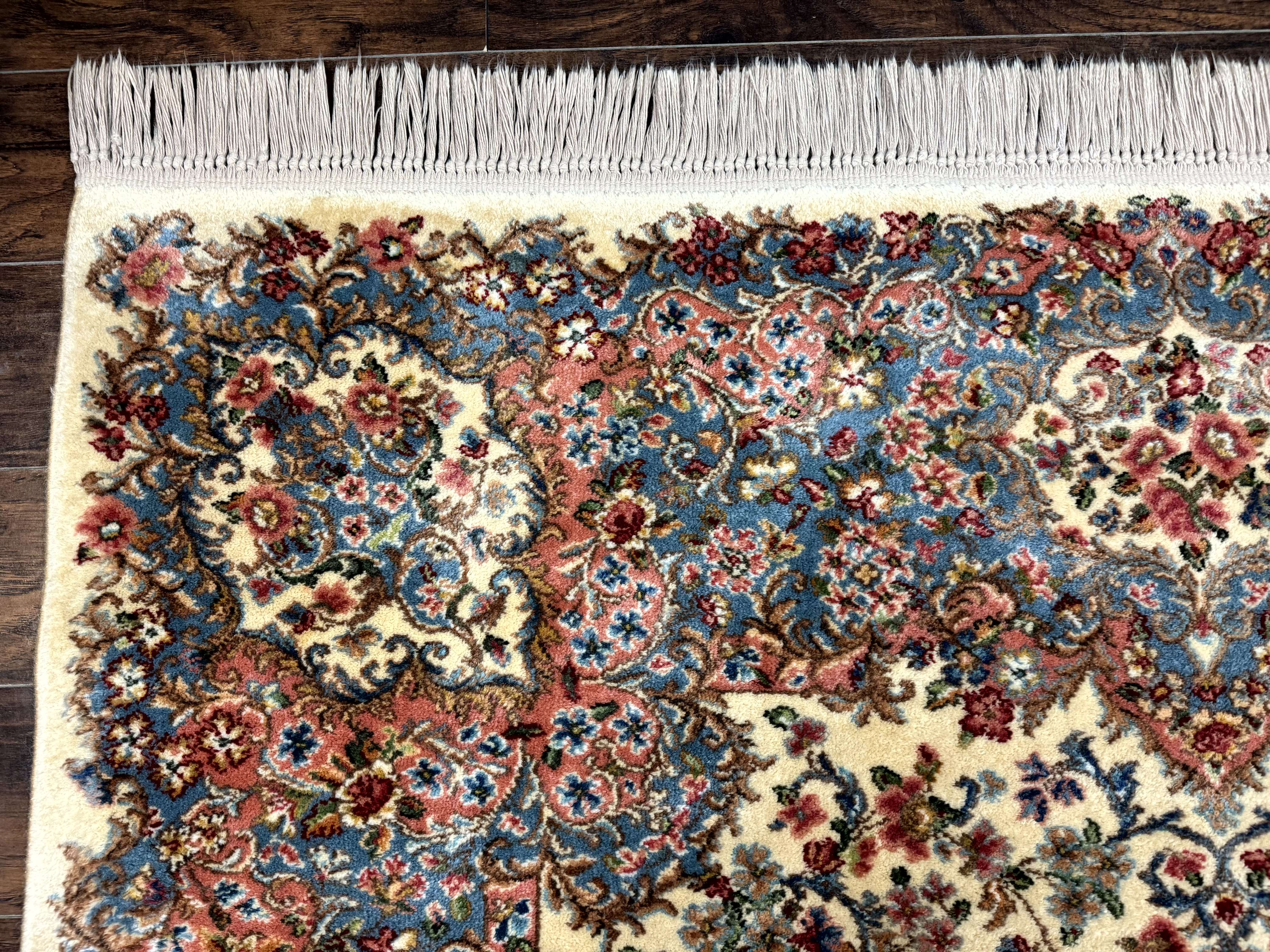 8.8 x 12 Karastan Rug #788 Ivory Kirman, Wool Vintage Original 700 Series - Jewel Rugs