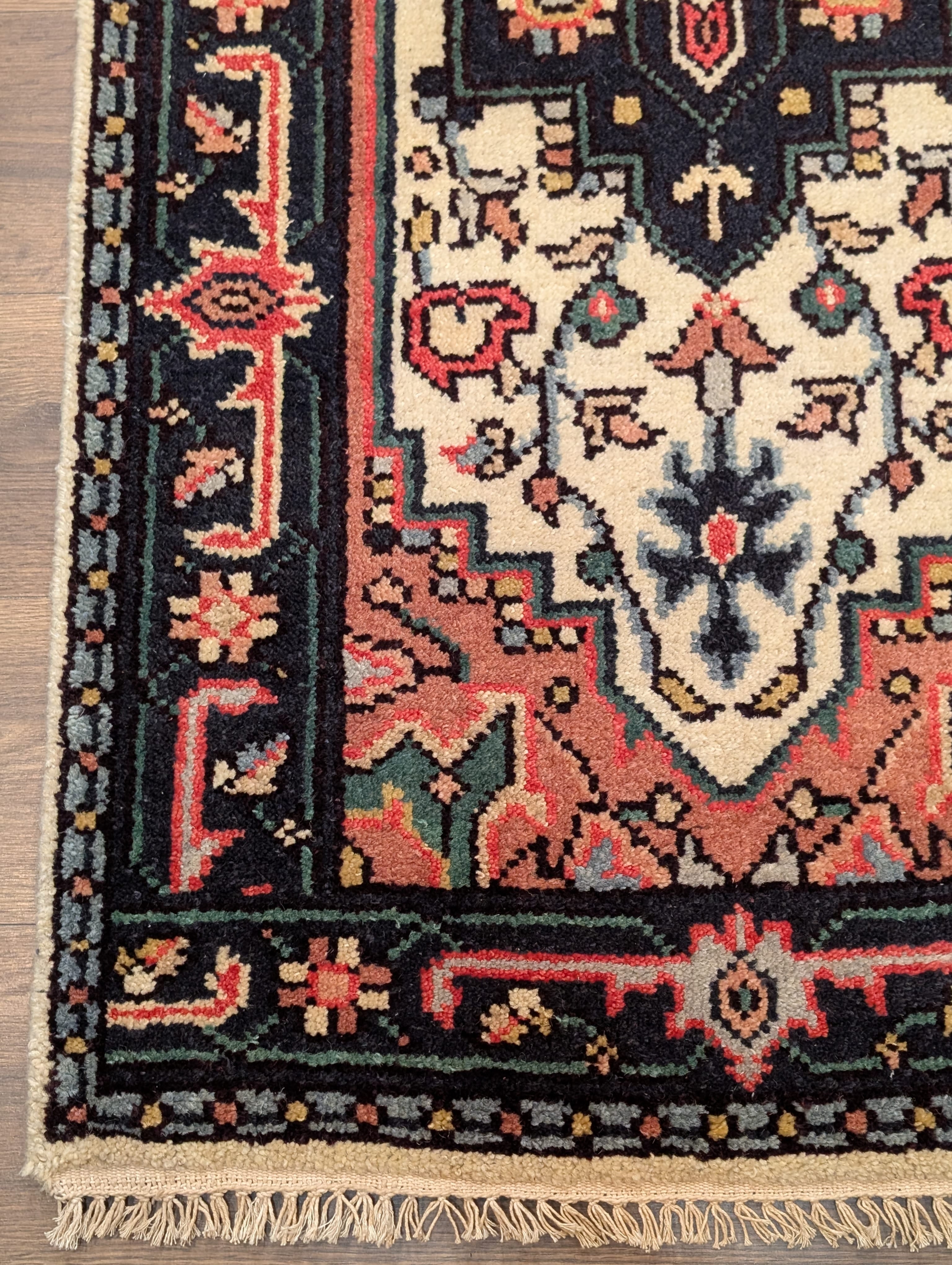 Indo Persian Heriz Serapi Runner 2.7 x 16, Vintage Wool Runner - Jewel Rugs