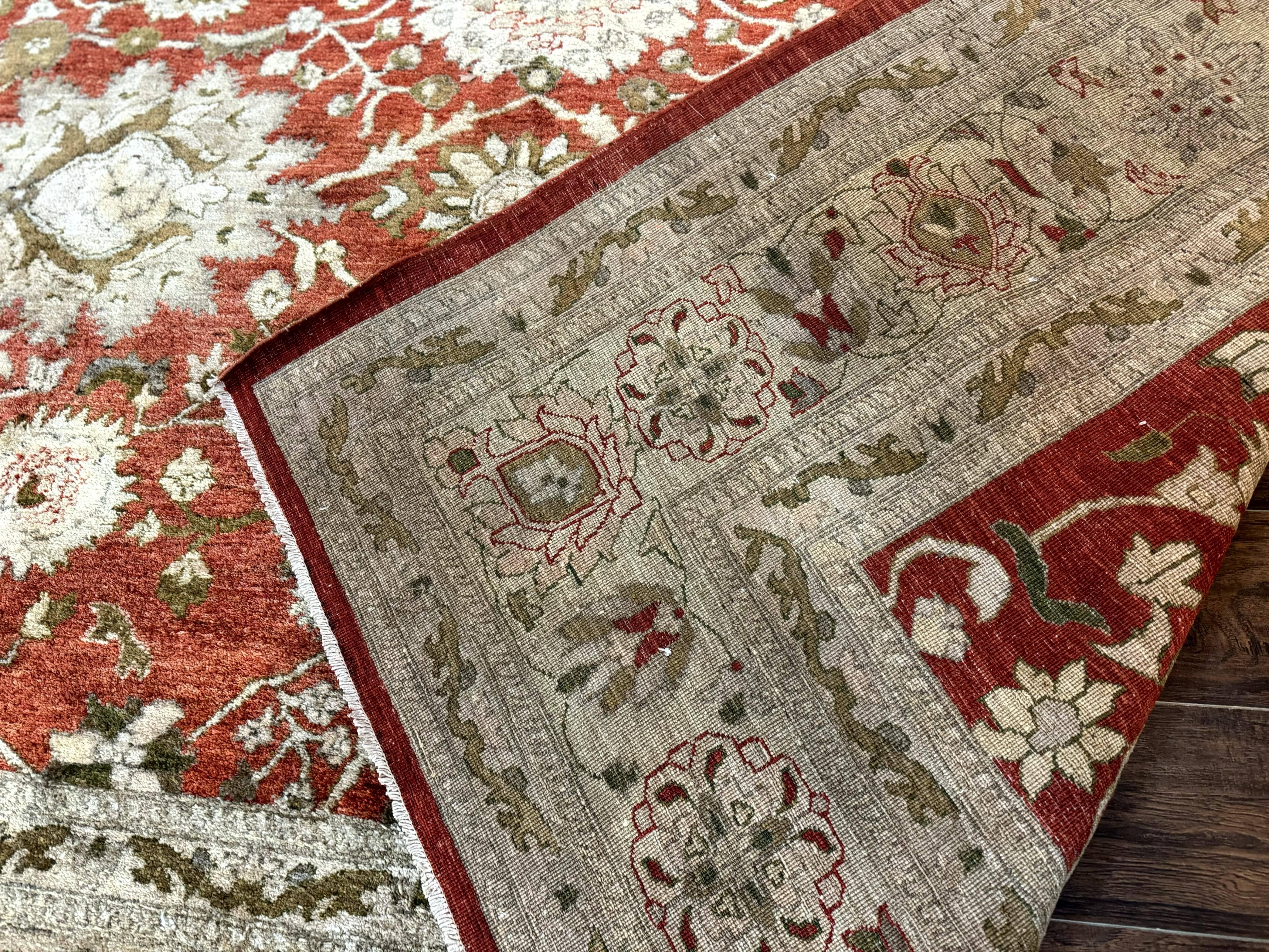 Pakistani Peshawar Rug 10x13, Burnt Orange, Large Handmade Wool Carpet - Jewel Rugs