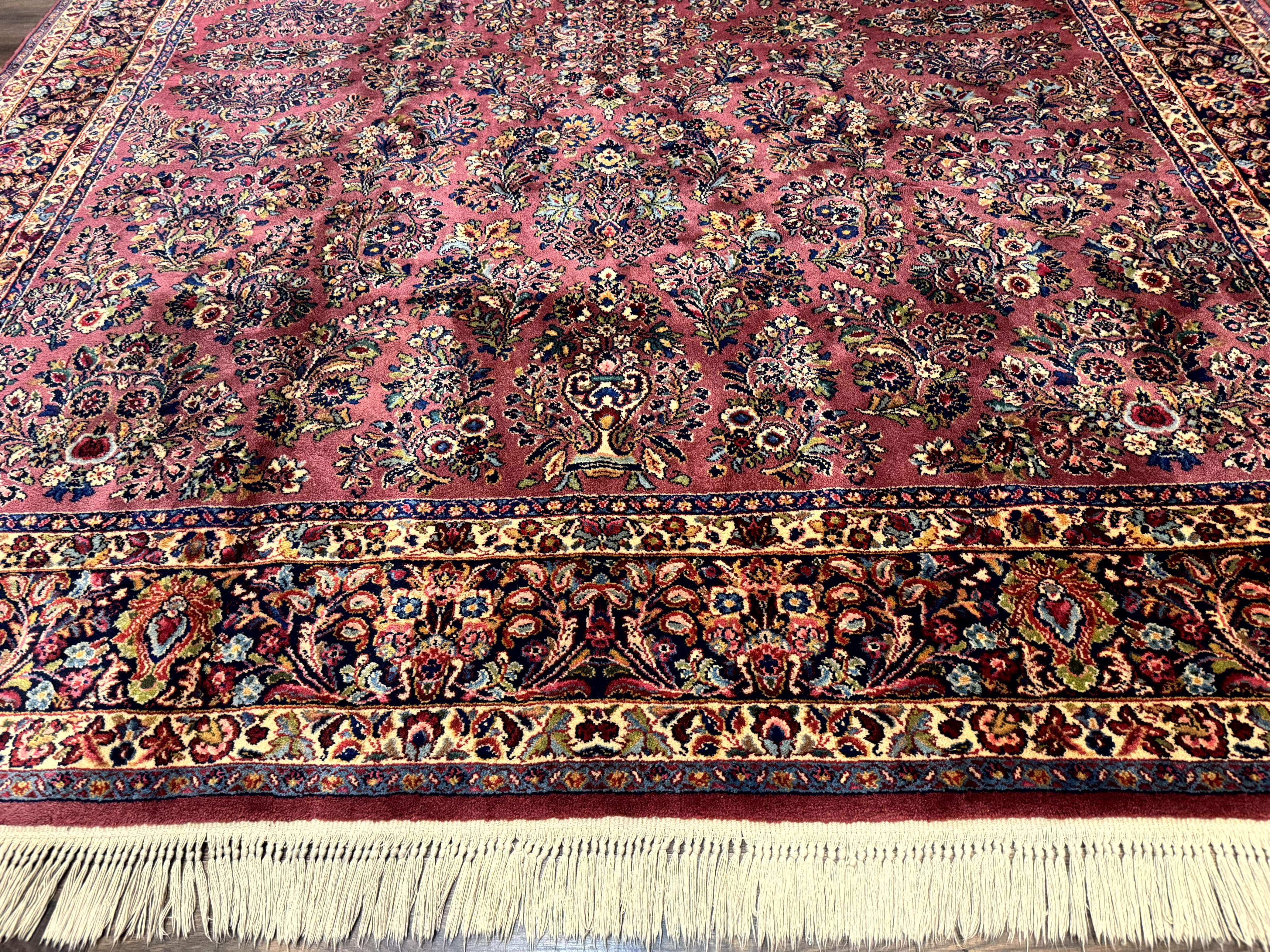 10x14 Karastan Rug Red Sarouk #785, Wool Original 700 Series - Jewel Rugs