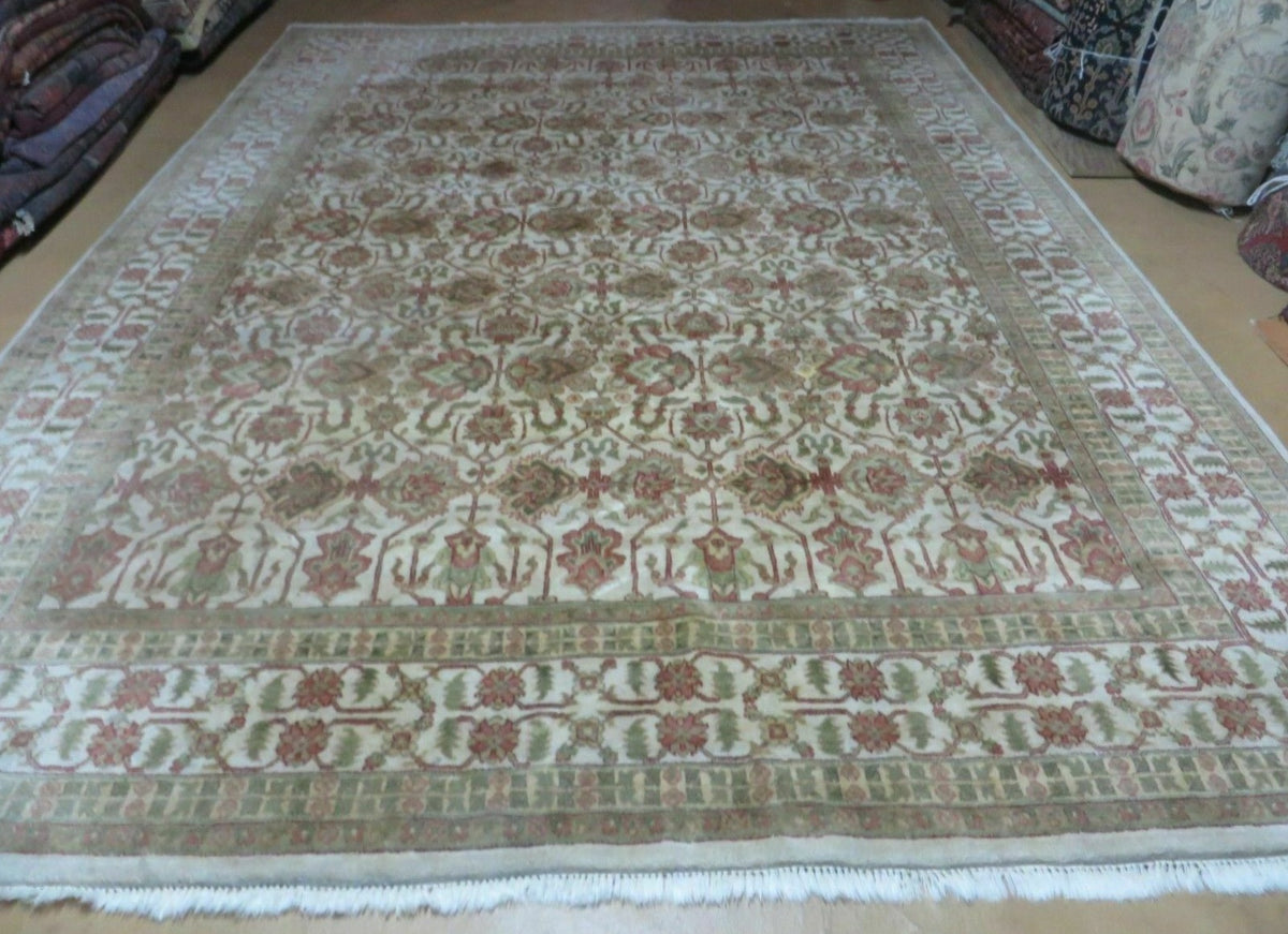 8' 5" X 12' Handmade India Agra Floral Oriental Wool Rug Tea Washed Carpet Nice 7x10 - 9YAVZ15LJZWGA2O8