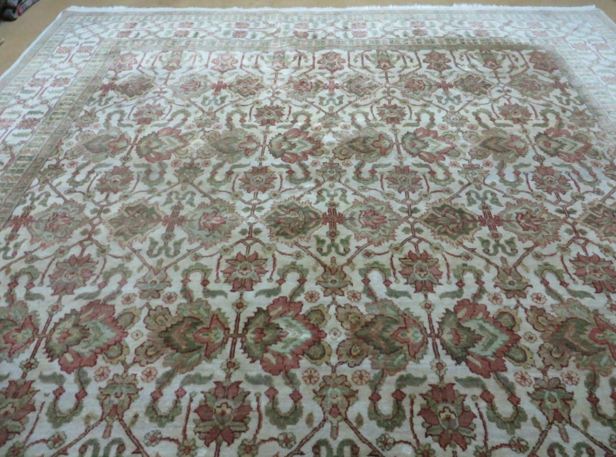 8' 5" X 12' Handmade India Agra Floral Oriental Wool Rug Tea Washed Carpet Nice 7x10 - 9YAVZ15LJZWGA2O8