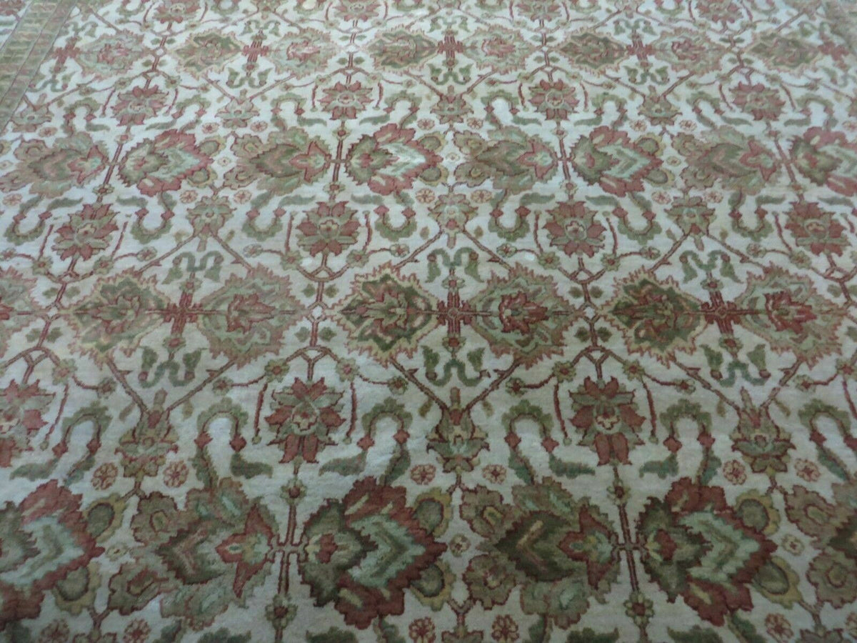 8' 5" X 12' Handmade India Agra Floral Oriental Wool Rug Tea Washed Carpet Nice 7x10 - 9YAVZ15LJZWGA2O8