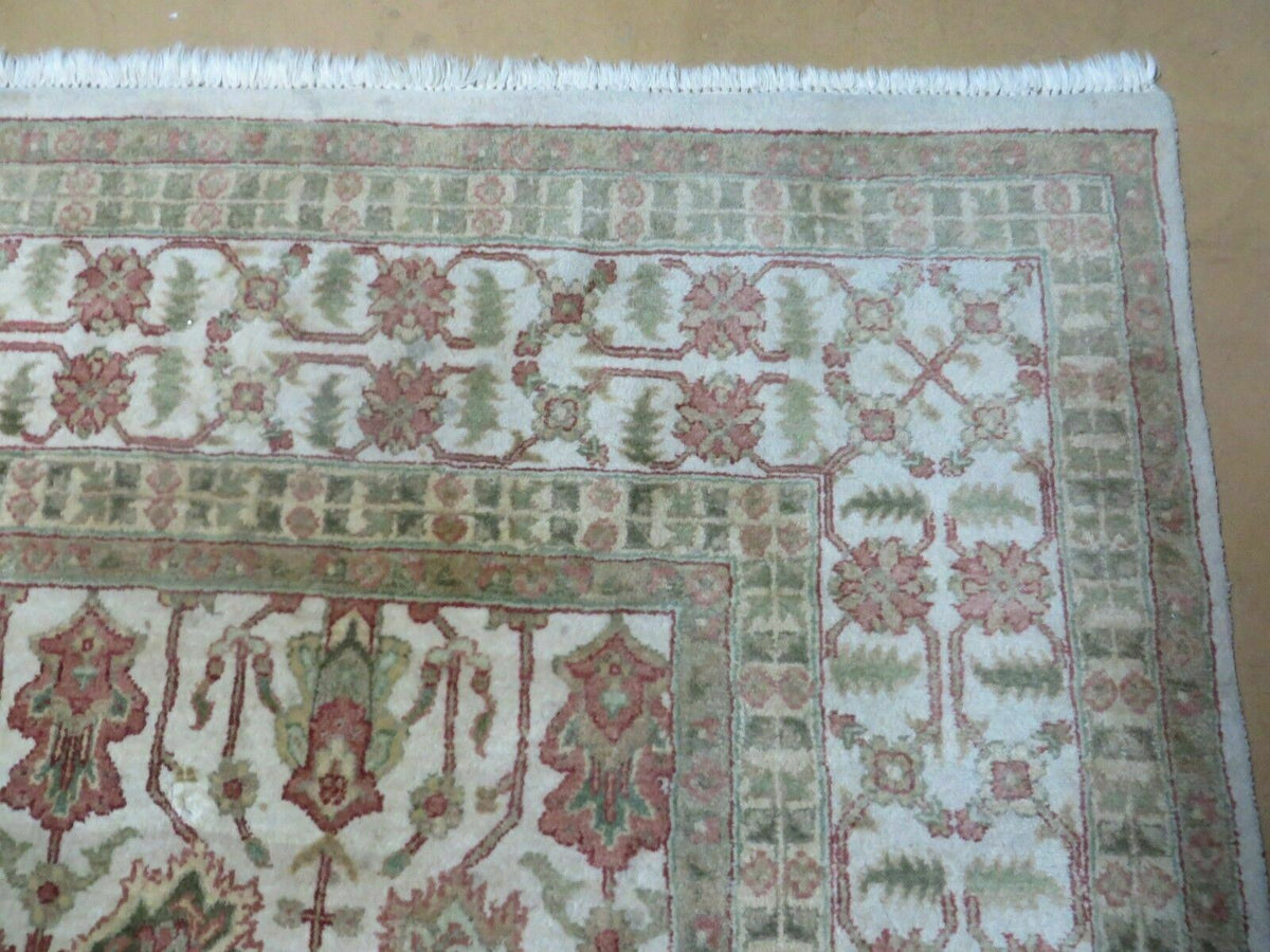 8' 5" X 12' Handmade India Agra Floral Oriental Wool Rug Tea Washed Carpet Nice 7x10 - 9YAVZ15LJZWGA2O8