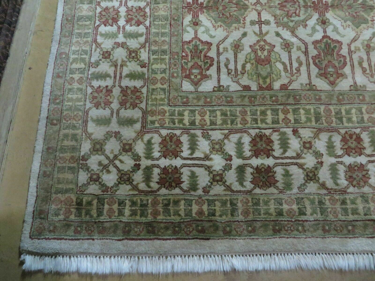 8' 5" X 12' Handmade India Agra Floral Oriental Wool Rug Tea Washed Carpet Nice 7x10 - 9YAVZ15LJZWGA2O8