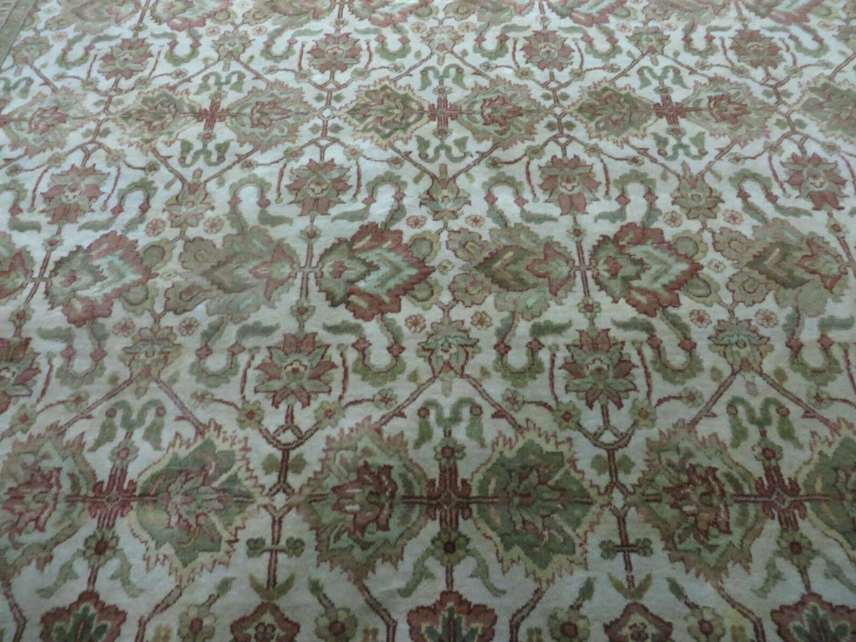 8' 5" X 12' Handmade India Agra Floral Oriental Wool Rug Tea Washed Carpet Nice 7x10 - 9YAVZ15LJZWGA2O8