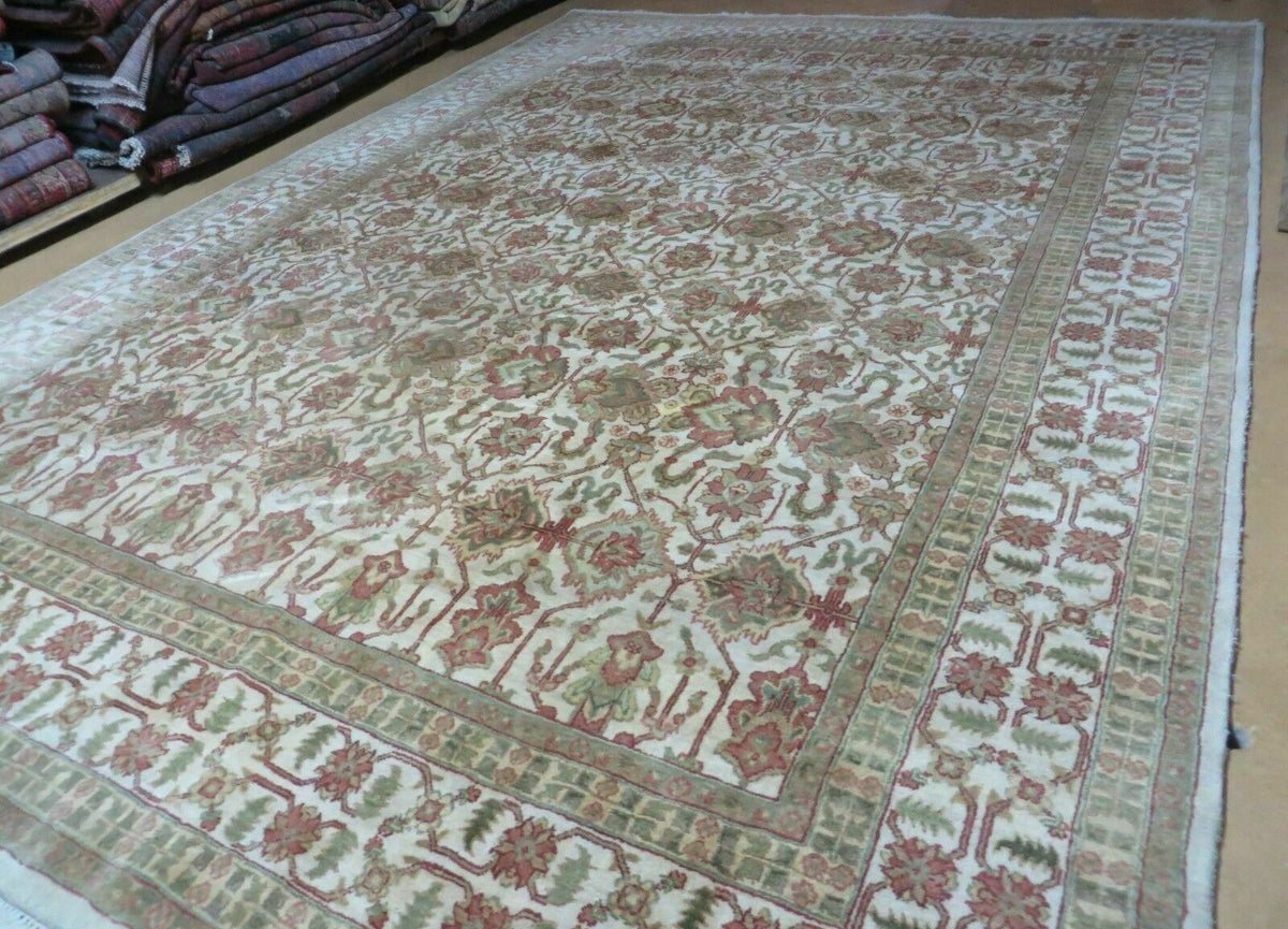 8' 5" X 12' Handmade India Agra Floral Oriental Wool Rug Tea Washed Carpet Nice 7x10 - 9YAVZ15LJZWGA2O8