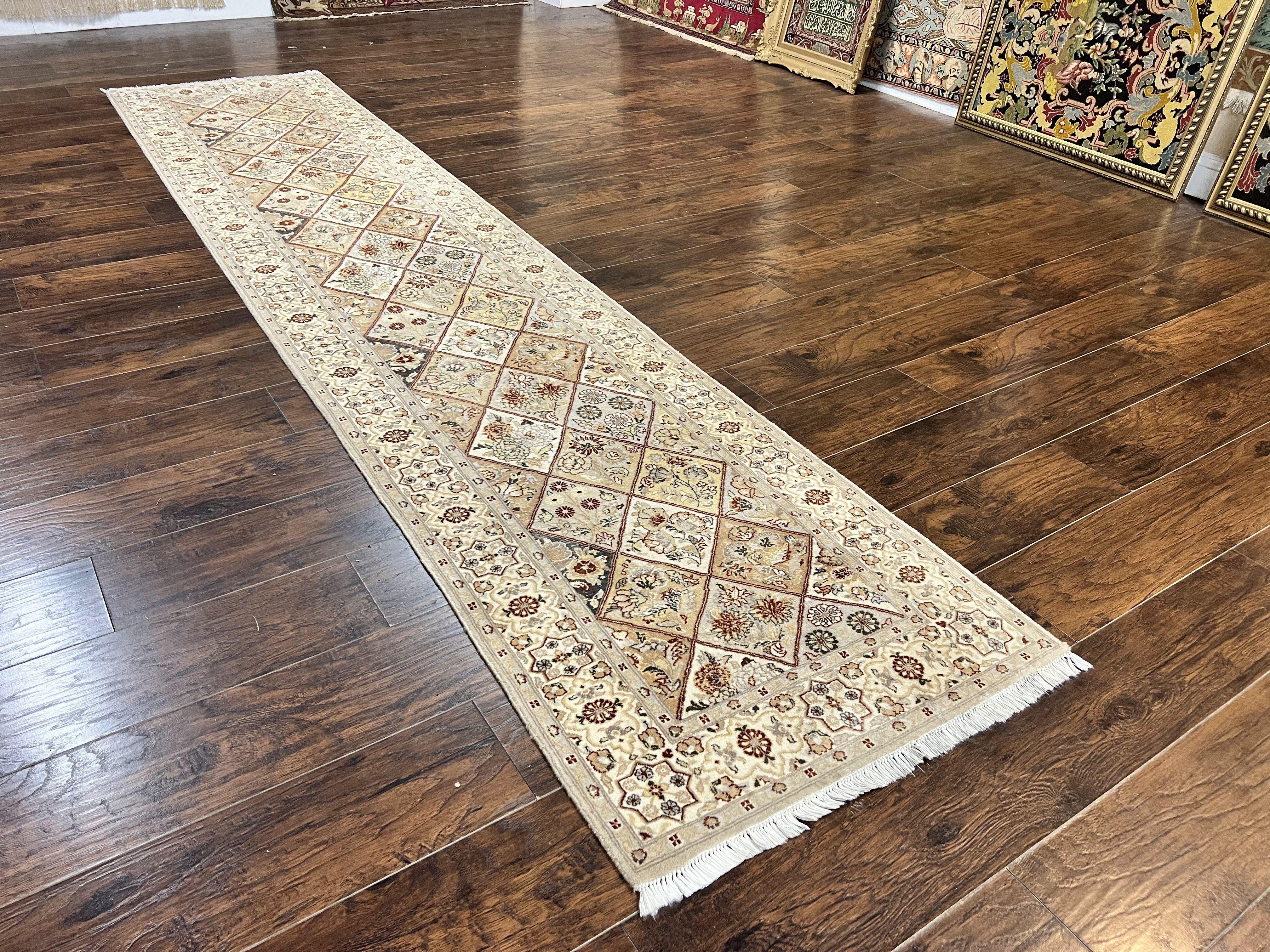 Pak Persiann Runner Rug 2.7 x 12, Handmade Wool Vintage Hallway Rug, Panel Design - Jewel Rugs