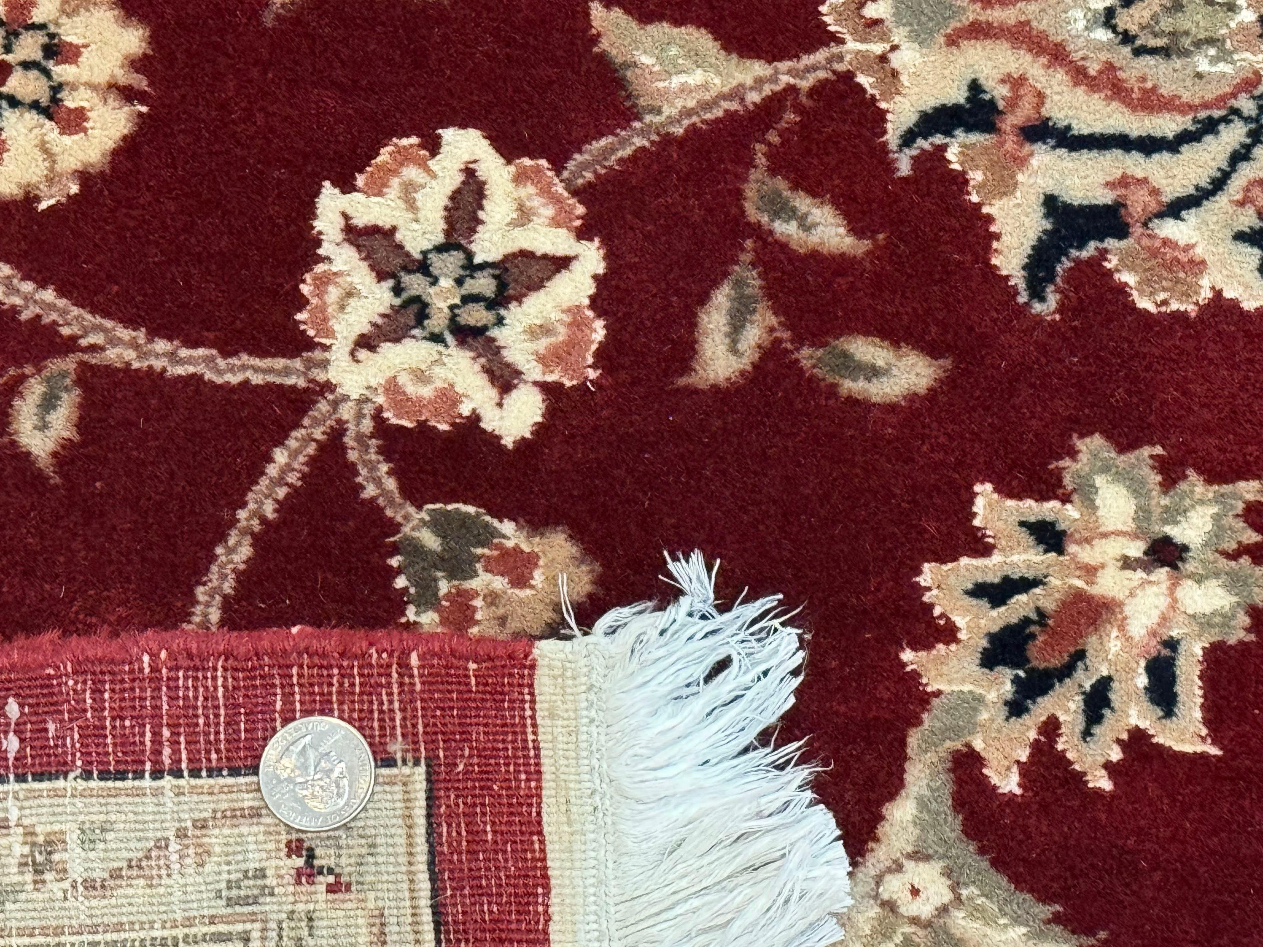Maroon Persian Area Rug 8x10, Floral Allover, Pak Persian, Wool and Silk Highlights, Traditional Oriental Carpet - Jewel Rugs