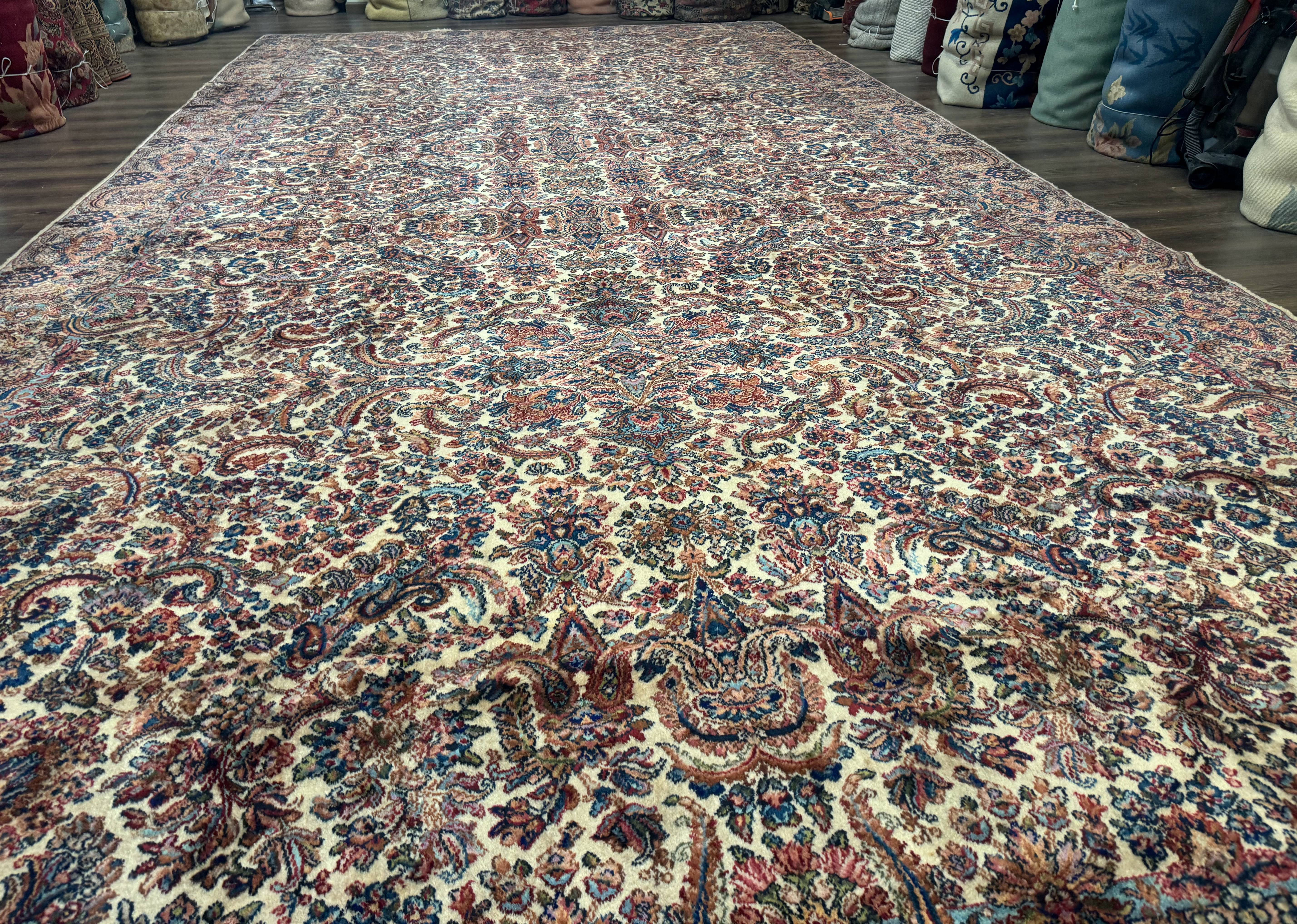 Antique Karastan Rug 11x22 Palace Size Kirman #732 Vintage Wool - Jewel Rugs