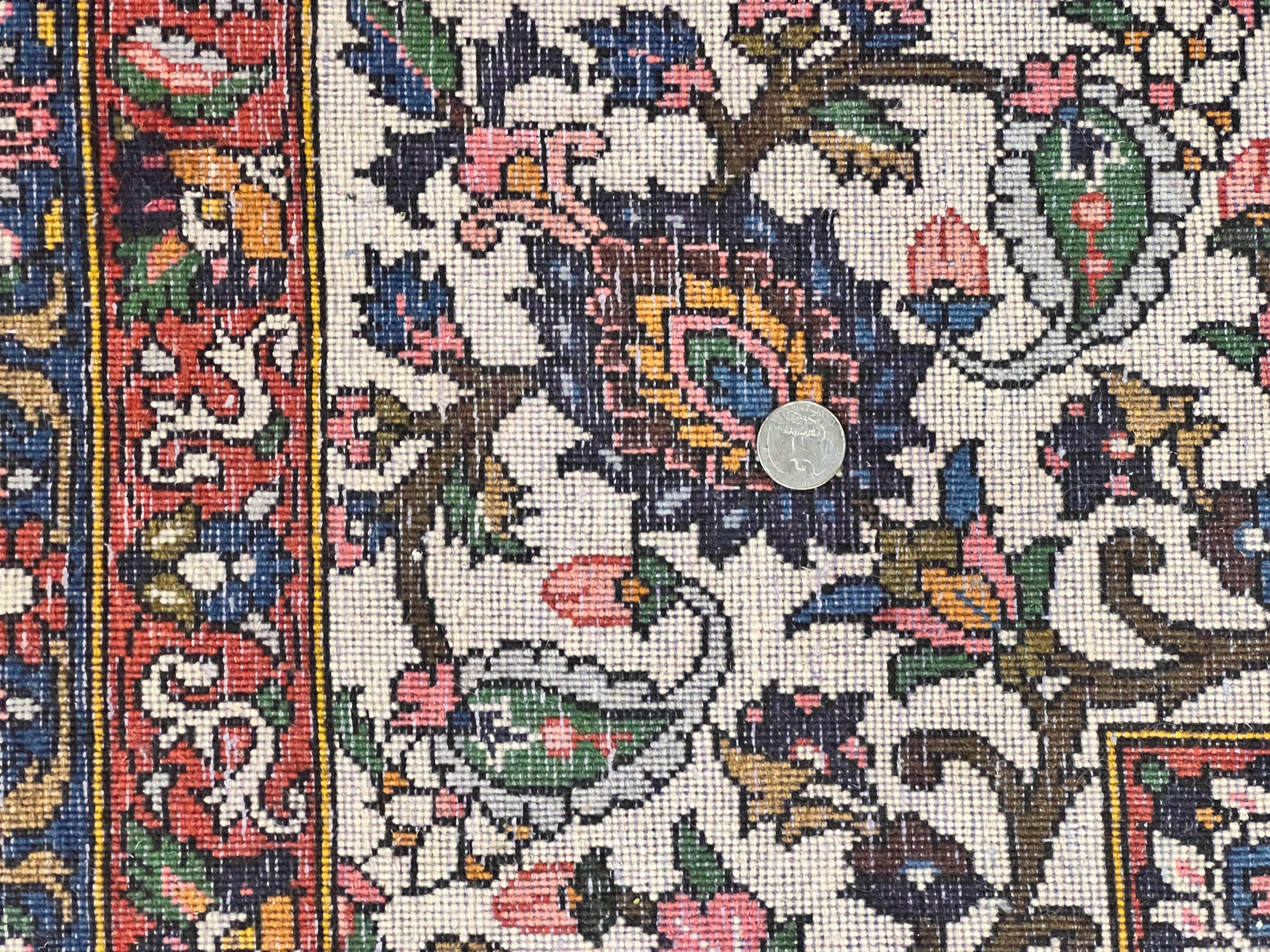 Persian Bakhtiari Rug 10x14, Wool Hand Knotted Vintage Carpet, Multicolor Khesti Panel Design, Large Room Sized Semi Antique Oriental Rug 10 x 14 - Jewel Rugs