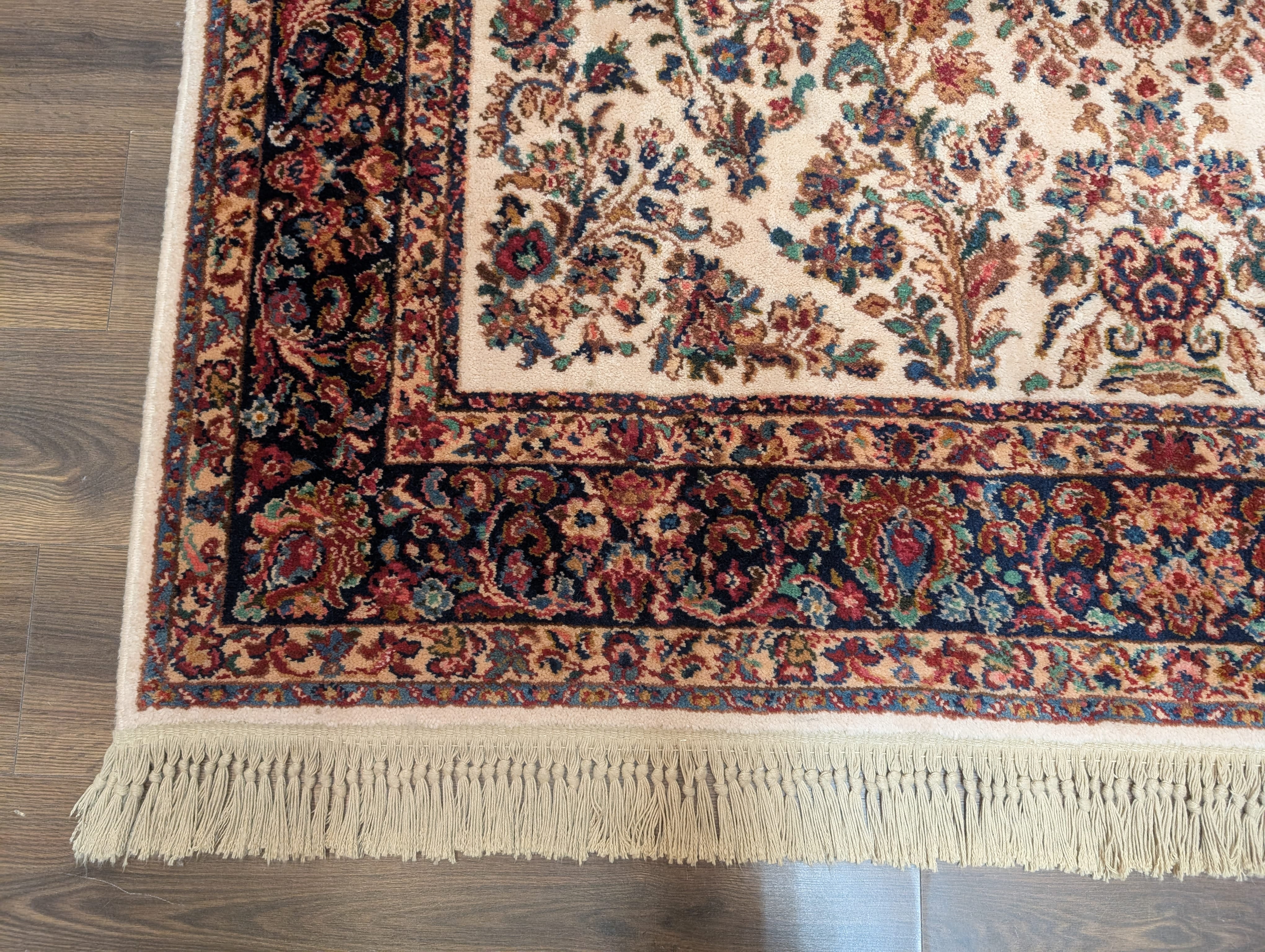 Karastan Rug 5.9 x 9, Ivory Sarouk #760, Original 700 Series, Wool Pile, Vintage - Jewel Rugs