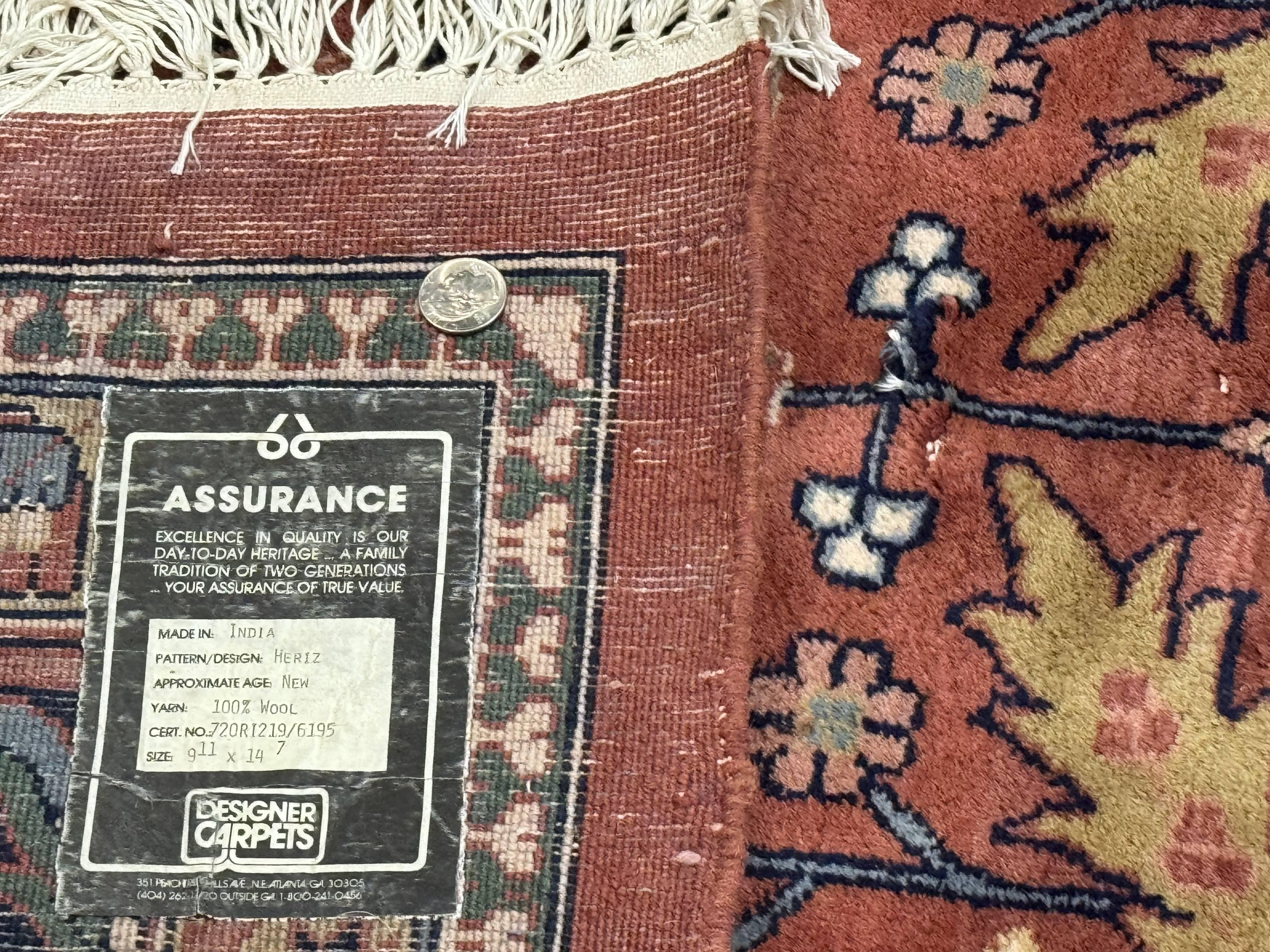 Indo Persian Heriz Rug 10x15, Allover Pattern, Large Wool Handmade Rug - Jewel Rugs